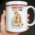 Personalized Retro Couple Portrait Coffee Mug Custom Art Gift Edge-to-edge Mug GradoCreations