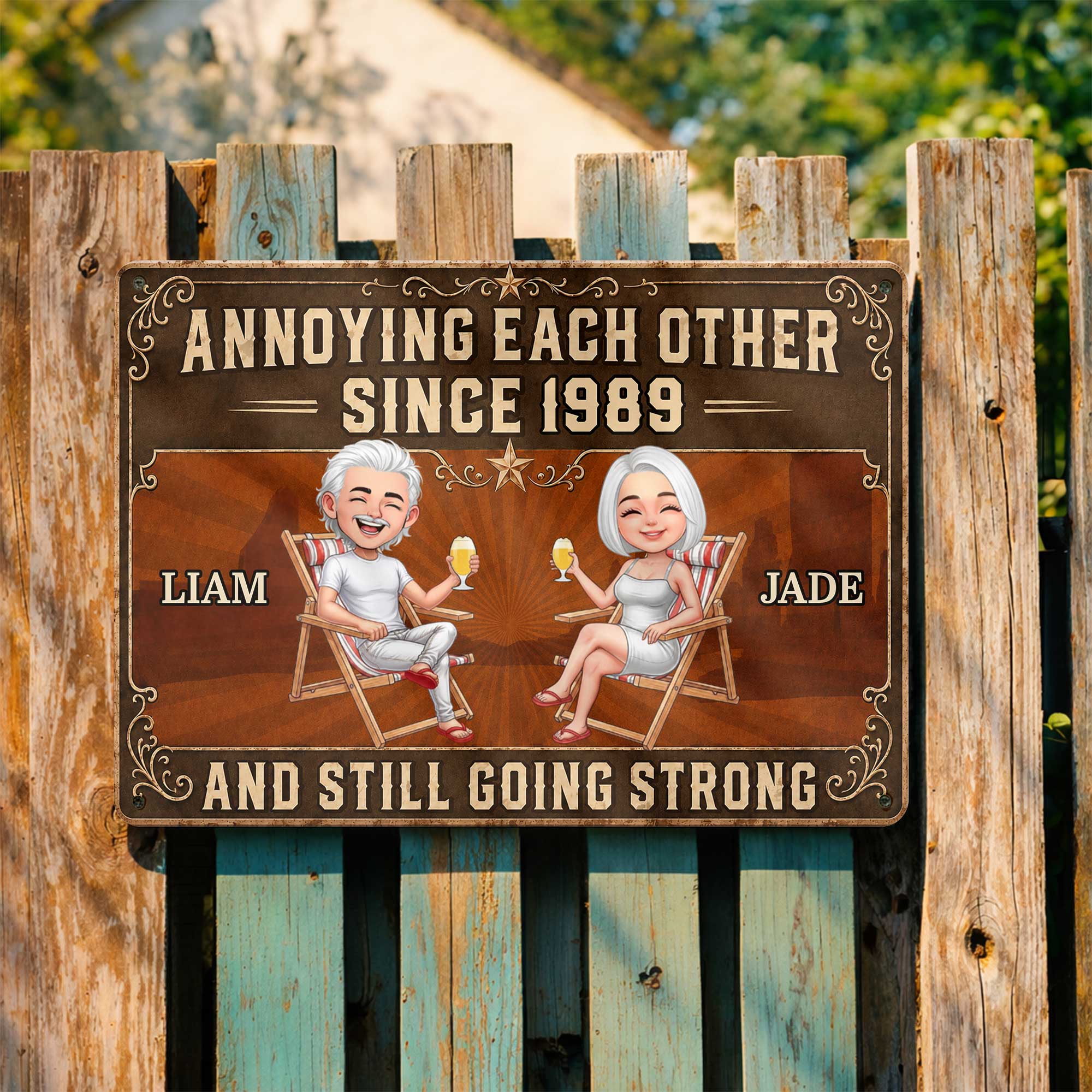 Personalized Metal Sign Custom Couple Gift Anniversary Decor Metal Sign GradoCreations
