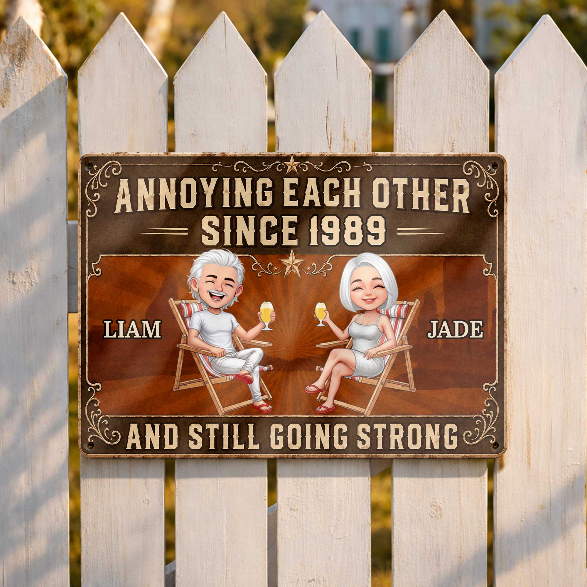Personalized Metal Sign Custom Couple Gift Anniversary Decor Metal Sign GradoCreations