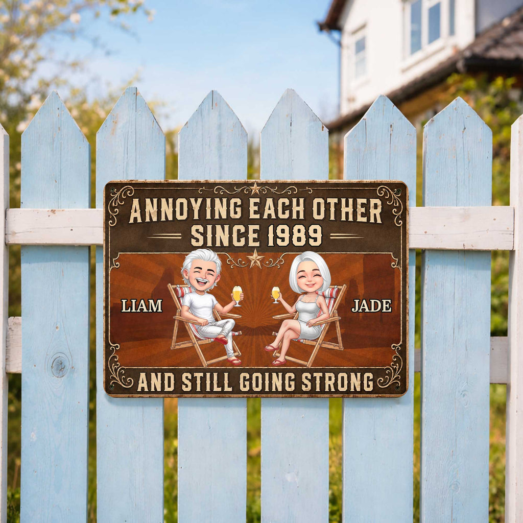 Personalized Metal Sign Custom Couple Gift Anniversary Decor Metal Sign GradoCreations