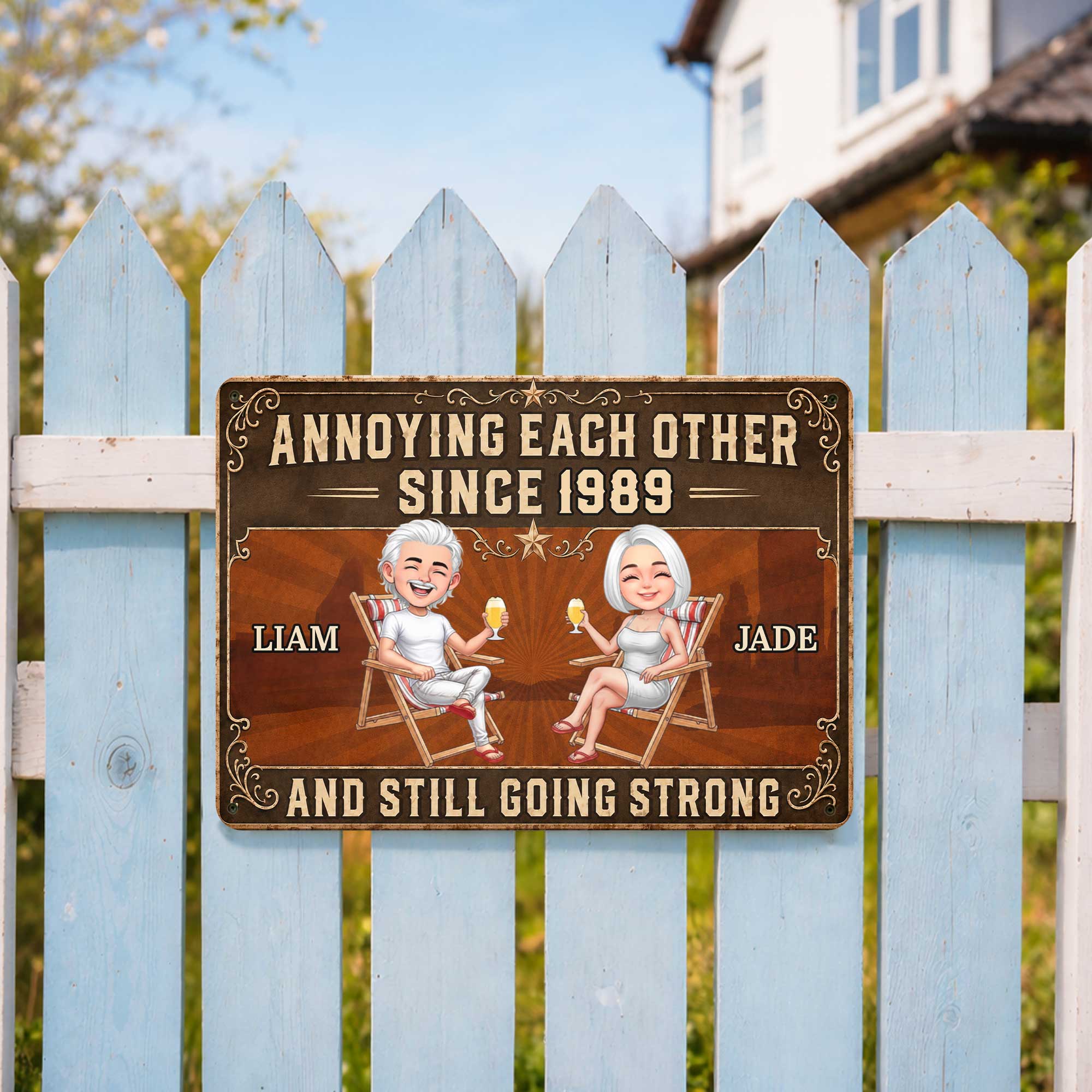 Personalized Metal Sign Custom Couple Gift Anniversary Decor Metal Sign GradoCreations