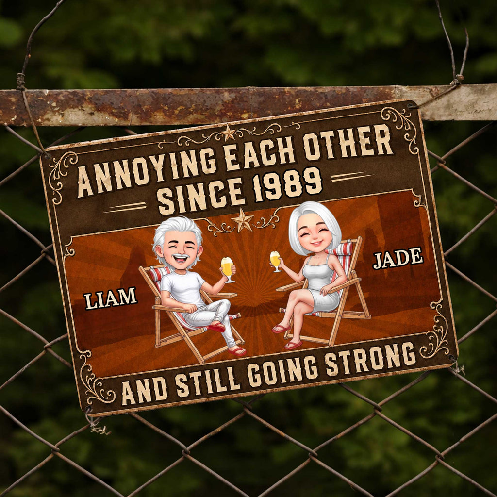 Personalized Metal Sign Custom Couple Gift Anniversary Decor Metal Sign GradoCreations