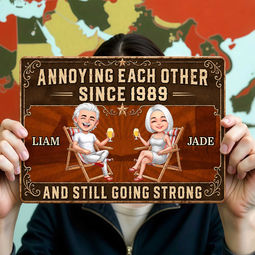 Personalized Metal Sign Custom Couple Gift Anniversary Decor Metal Sign GradoCreations