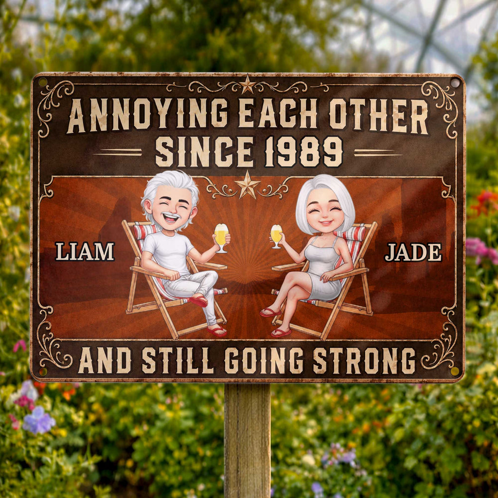 Personalized Metal Sign Custom Couple Gift Anniversary Decor Metal Sign GradoCreations