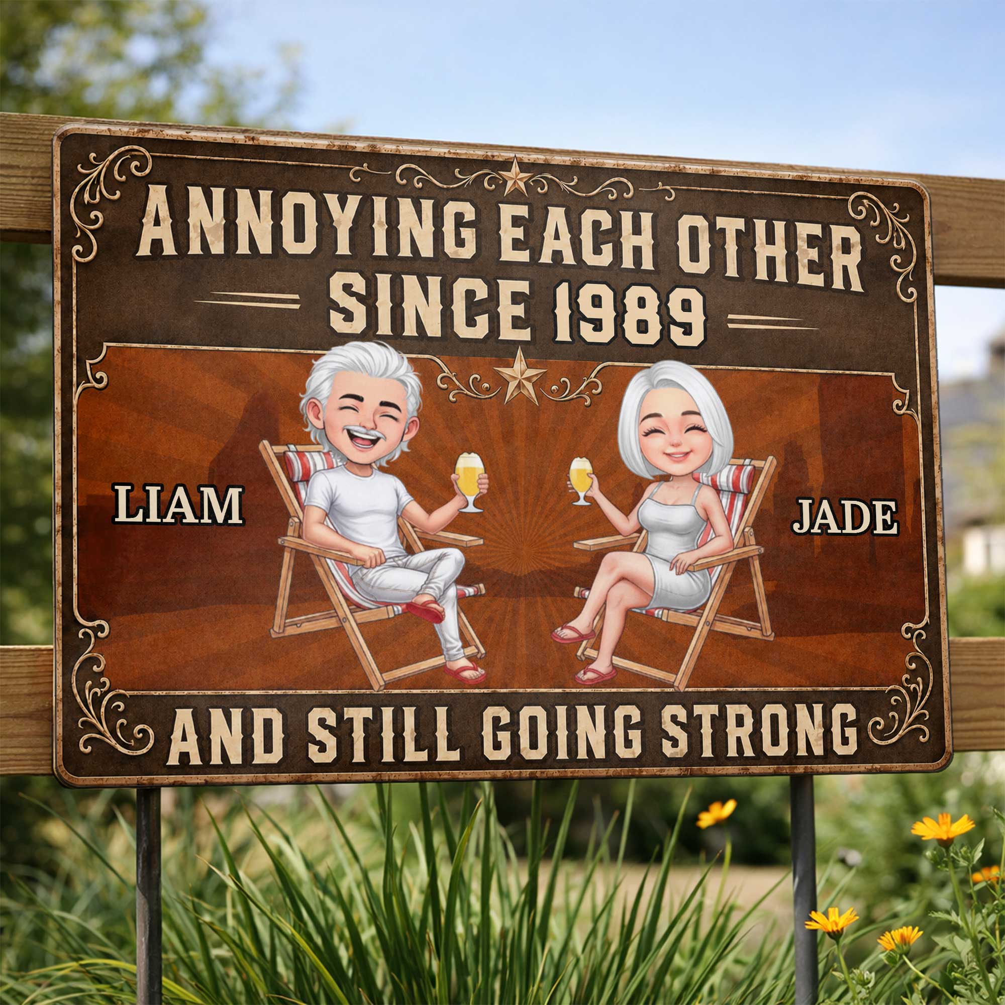 Personalized Metal Sign Custom Couple Gift Anniversary Decor Metal Sign GradoCreations