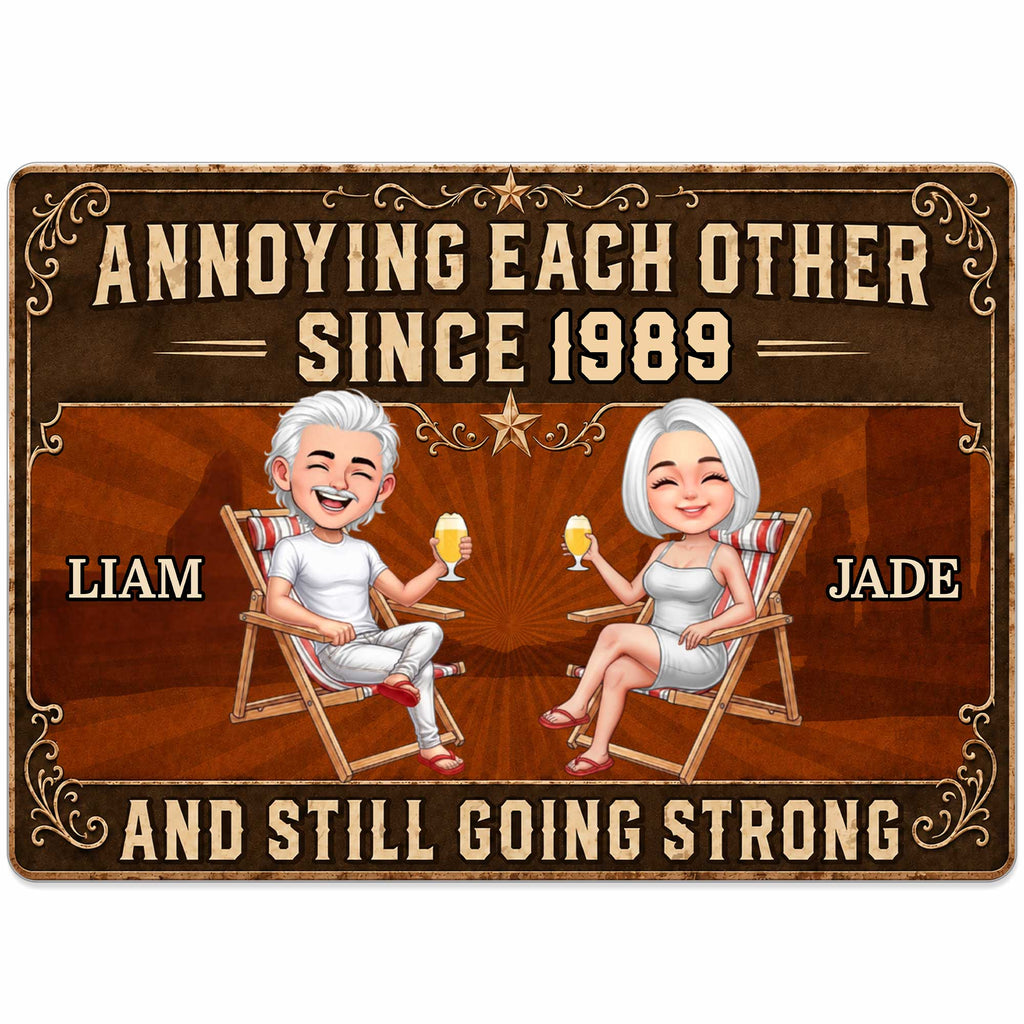 Personalized Metal Sign Custom Couple Gift Anniversary Decor Metal Sign GradoCreations