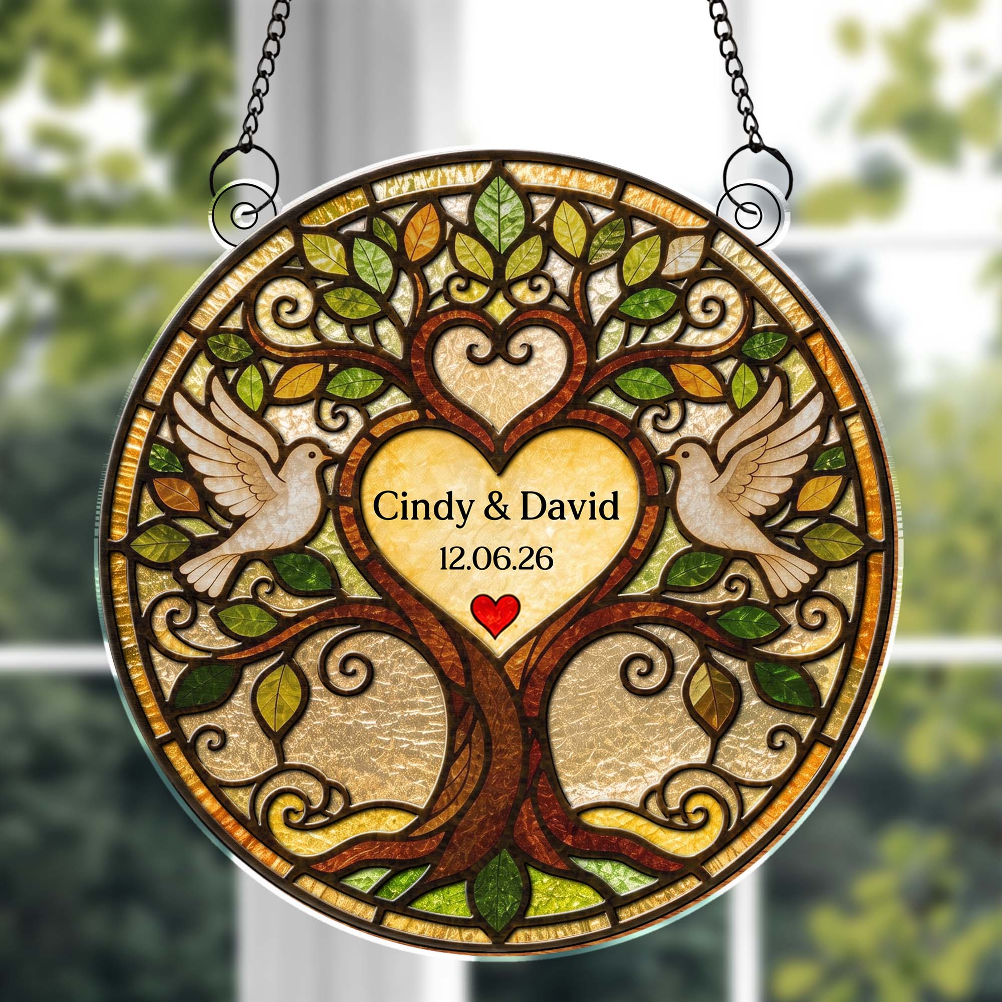 Personalized Tree of Life Suncatcher Custom Name Gift for Couple