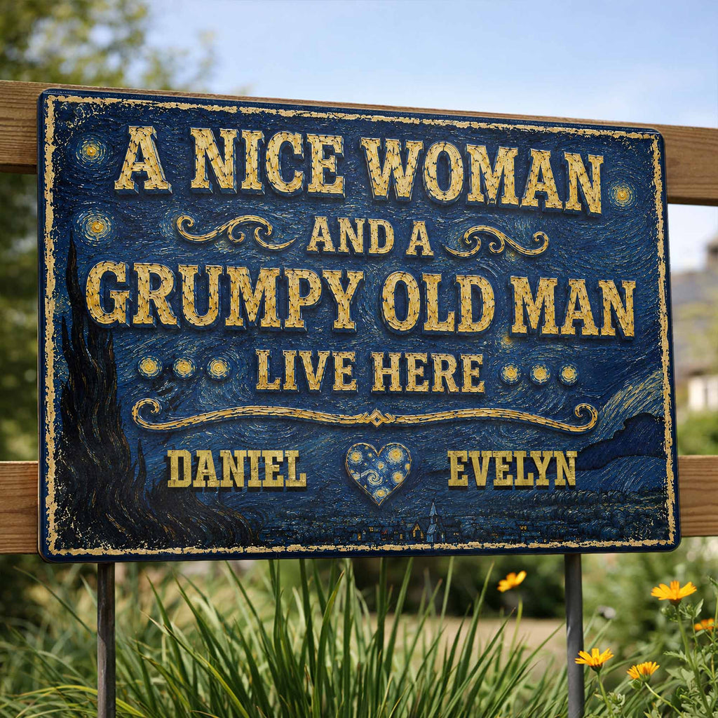 Personalized Metal Sign Custom Name Heart Gift for Couples