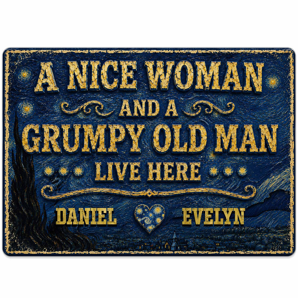 Personalized Metal Sign Custom Name Heart Gift for Couples