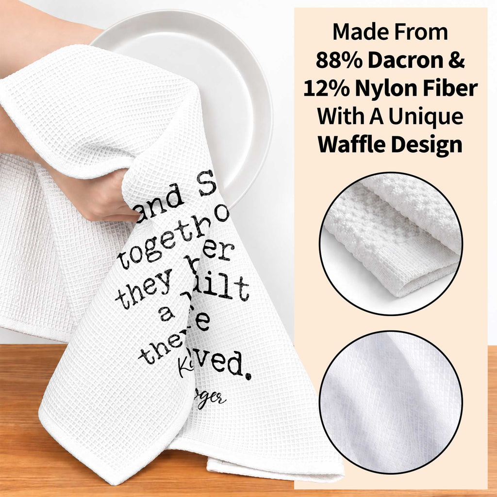 Personalized Kitchen Towel with Custom Names Couples Gift