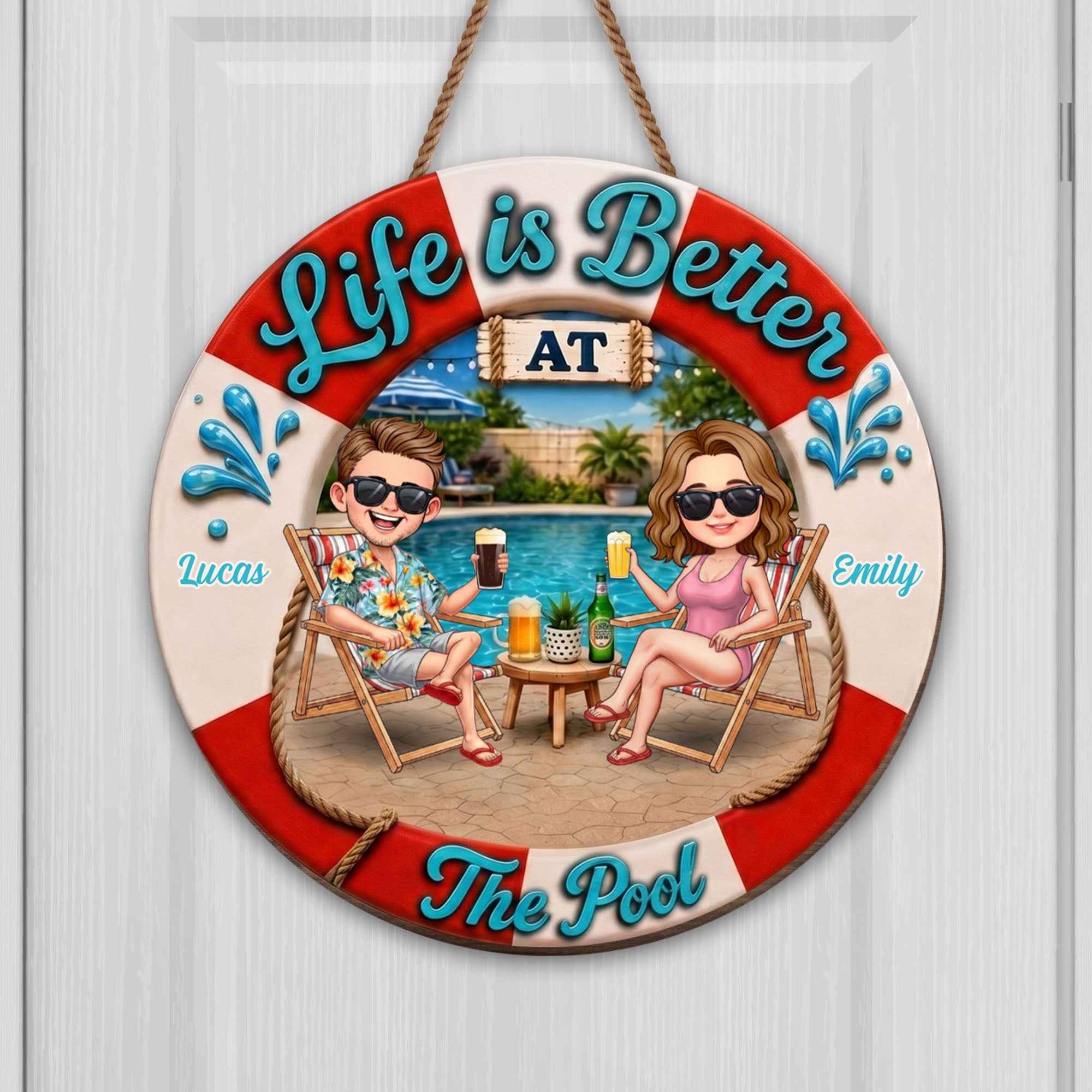 Personalized Custom Shaped Wood Sign for Couples Beach Decor Wood Sign GradoCreations