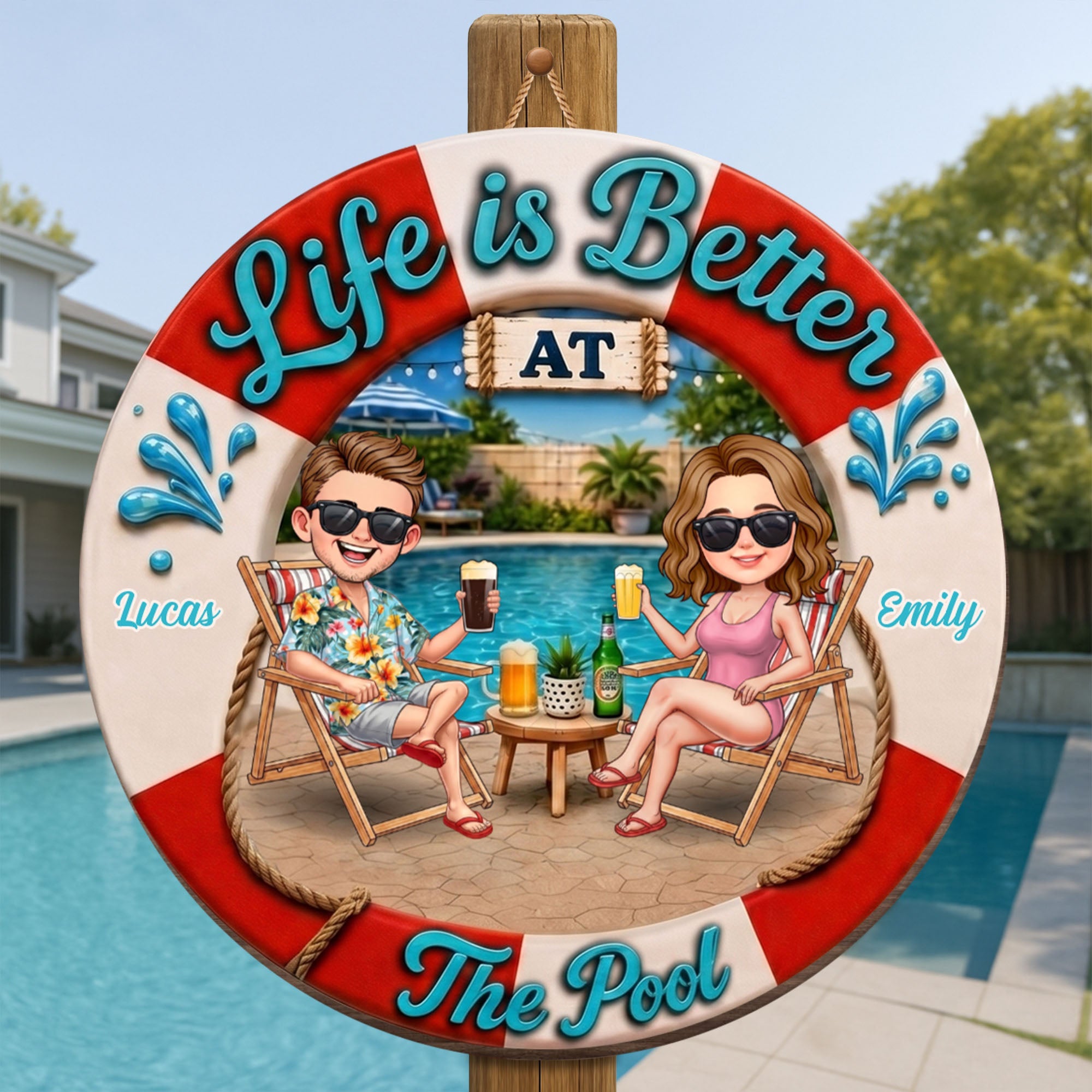 Personalized Custom Shaped Wood Sign for Couples Beach Decor Wood Sign GradoCreations