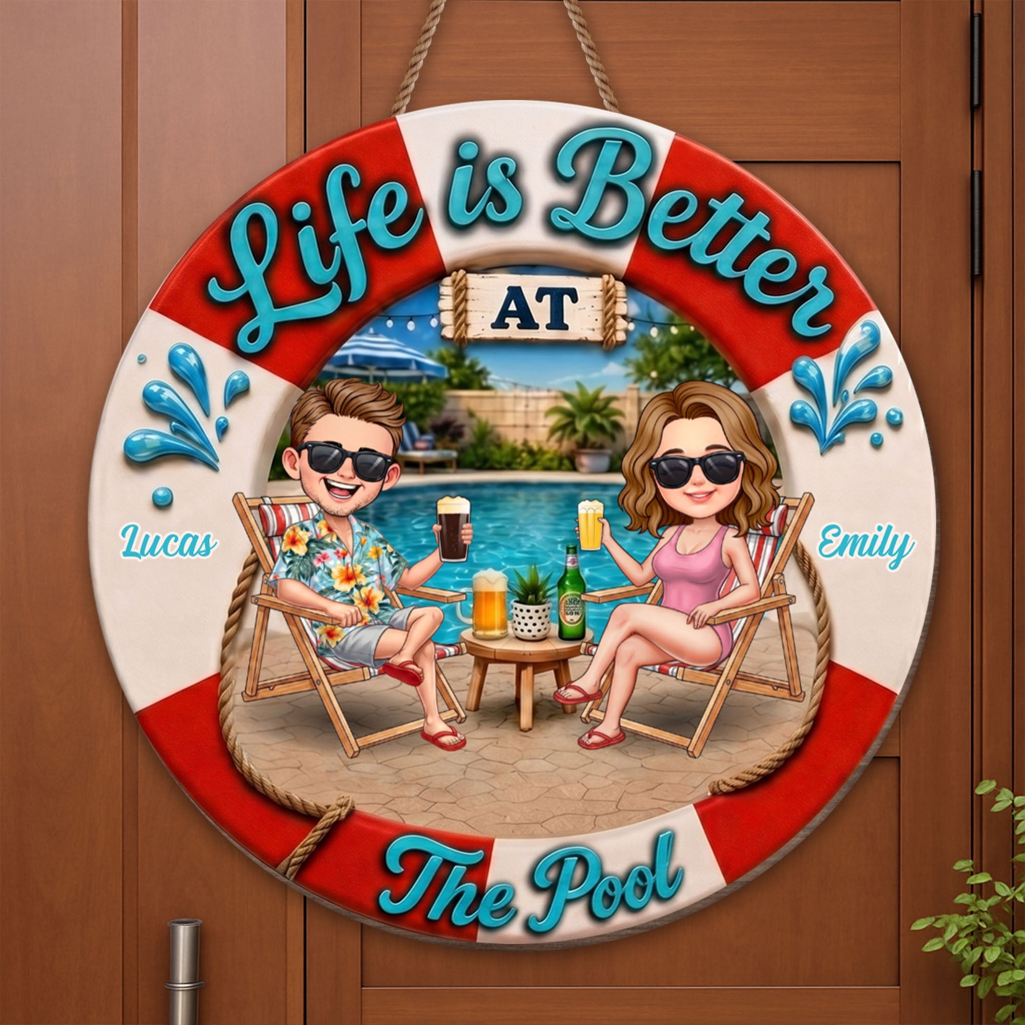 Personalized Custom Shaped Wood Sign for Couples Beach Decor Wood Sign GradoCreations