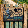 Personalized Nautical Metal Sign for Couples Beach House Decor