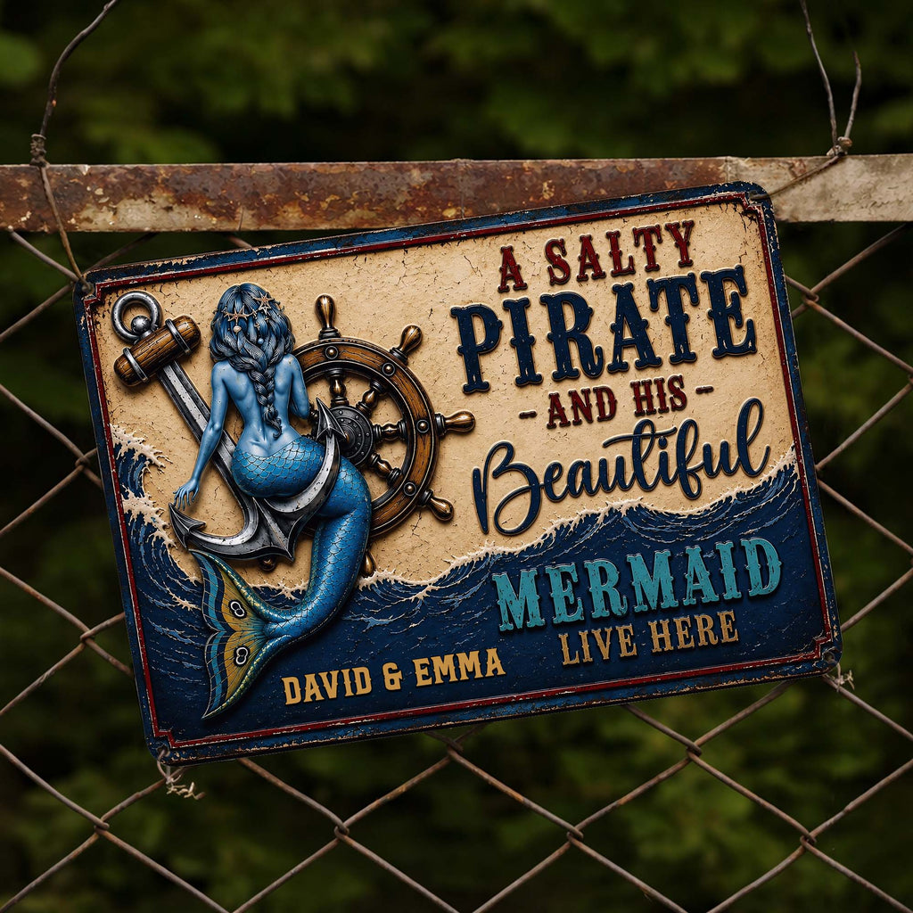 Personalized Nautical Metal Sign for Couples Beach House Decor