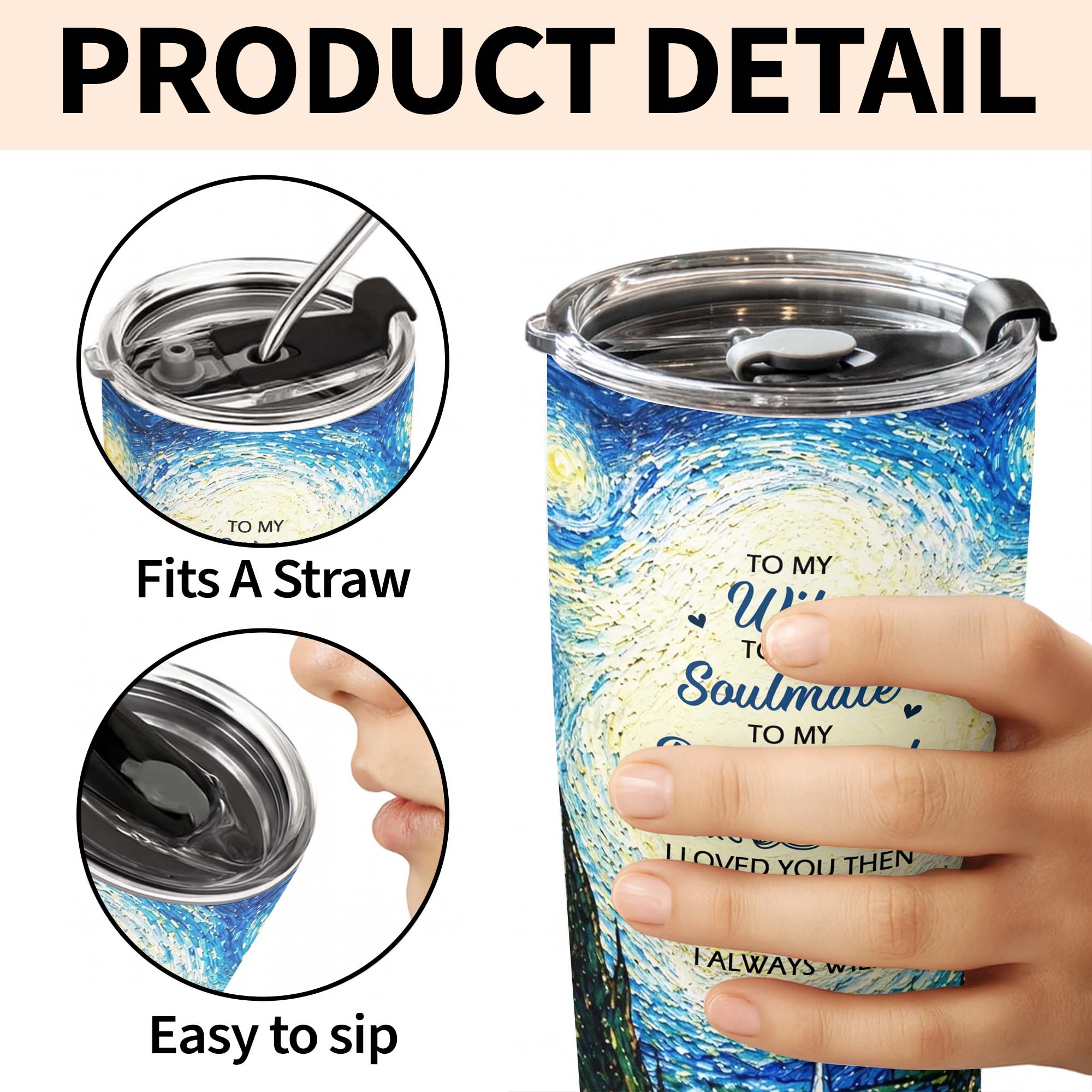 Personalized Stainless Steel Tumbler Custom Name Gift for Wife