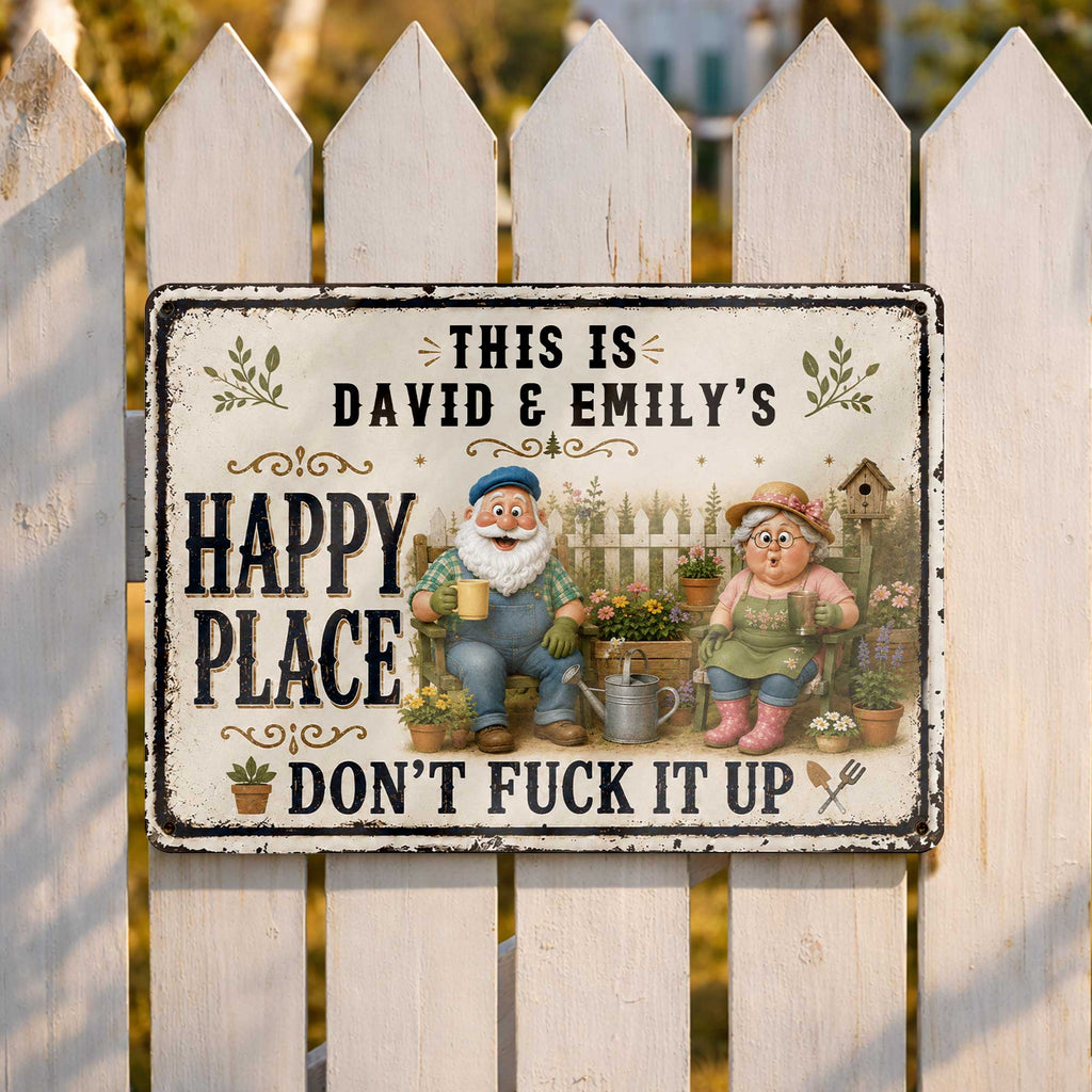 Personalized Metal Sign Custom Couple Gift for Garden Home