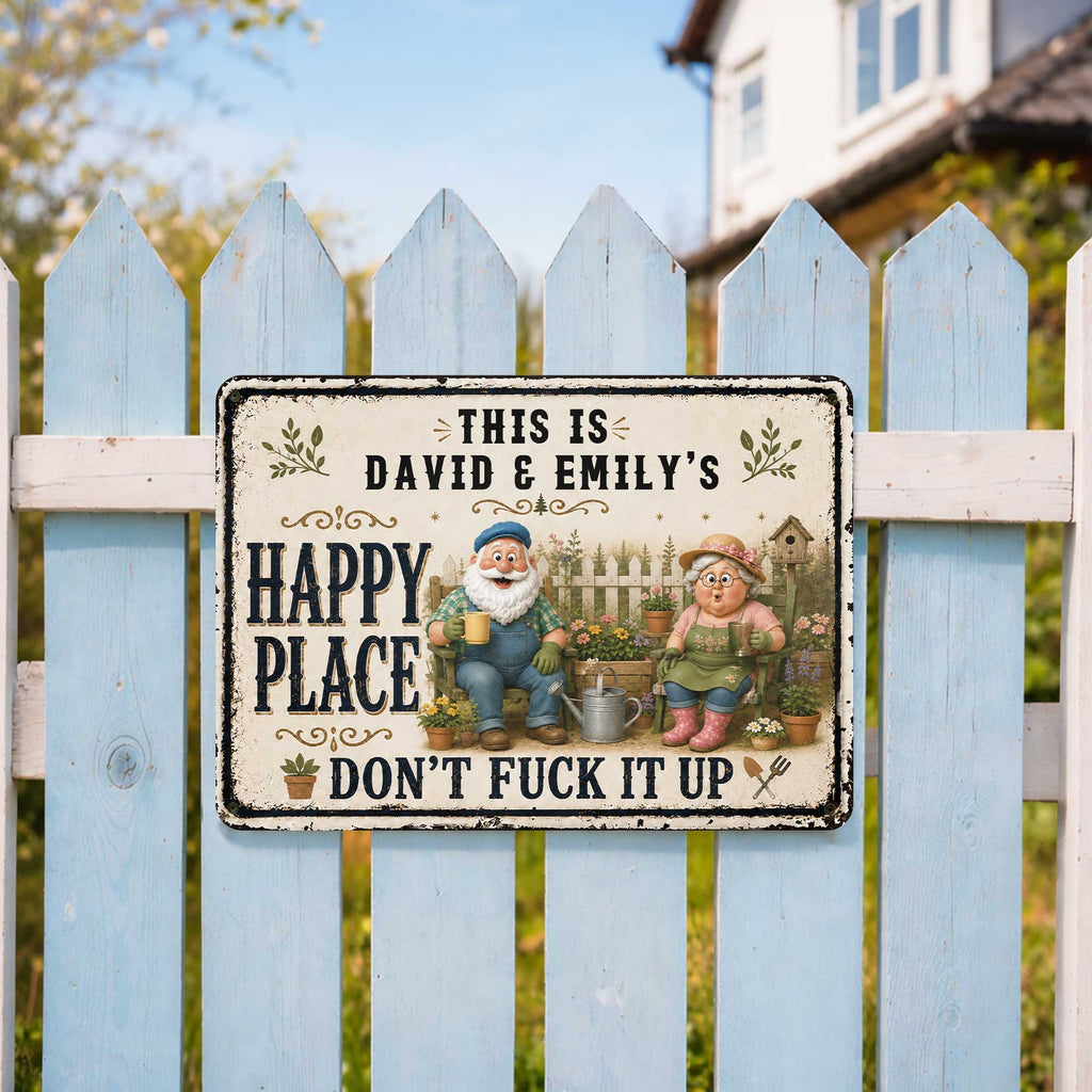 Personalized Metal Sign Custom Couple Gift for Garden Home