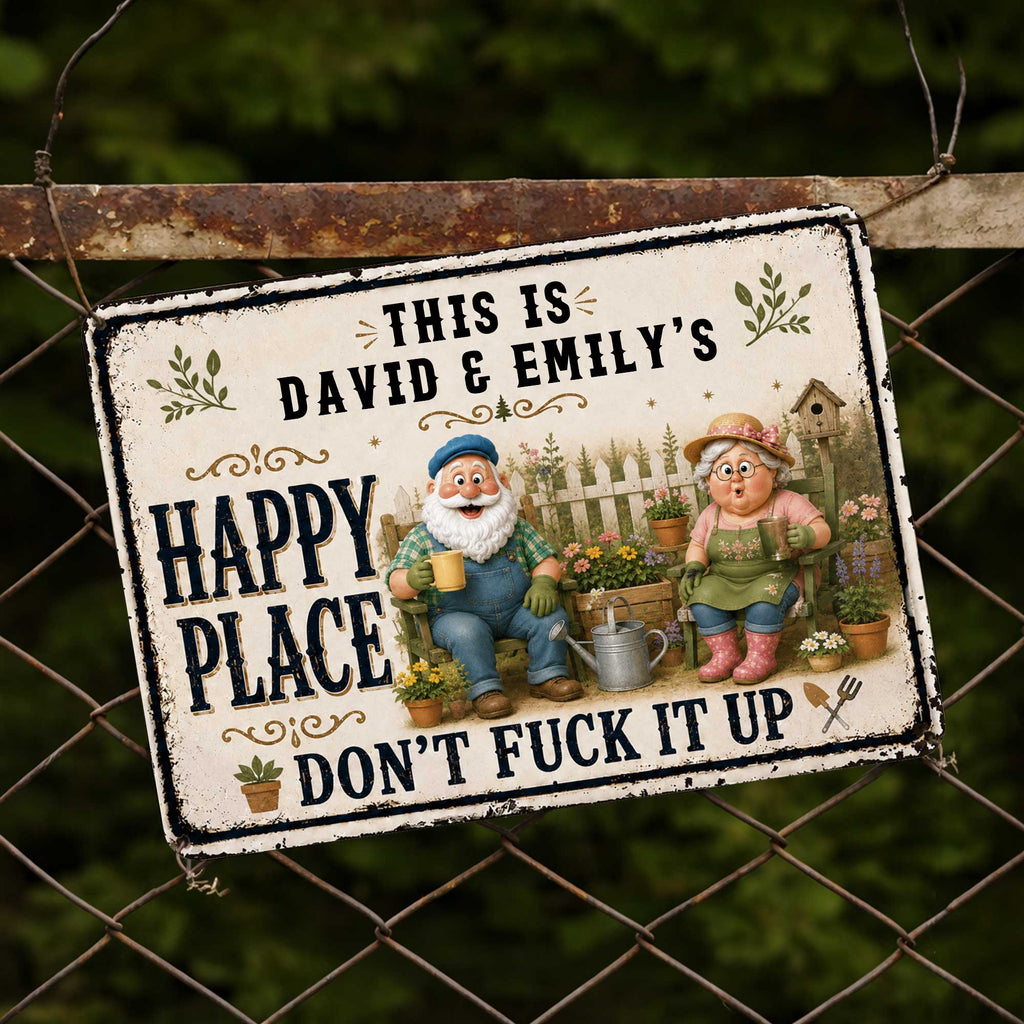 Personalized Metal Sign Custom Couple Gift for Garden Home