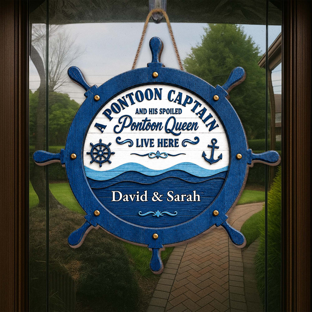 Personalized Nautical Wood Sign Custom Name for Couples Gift