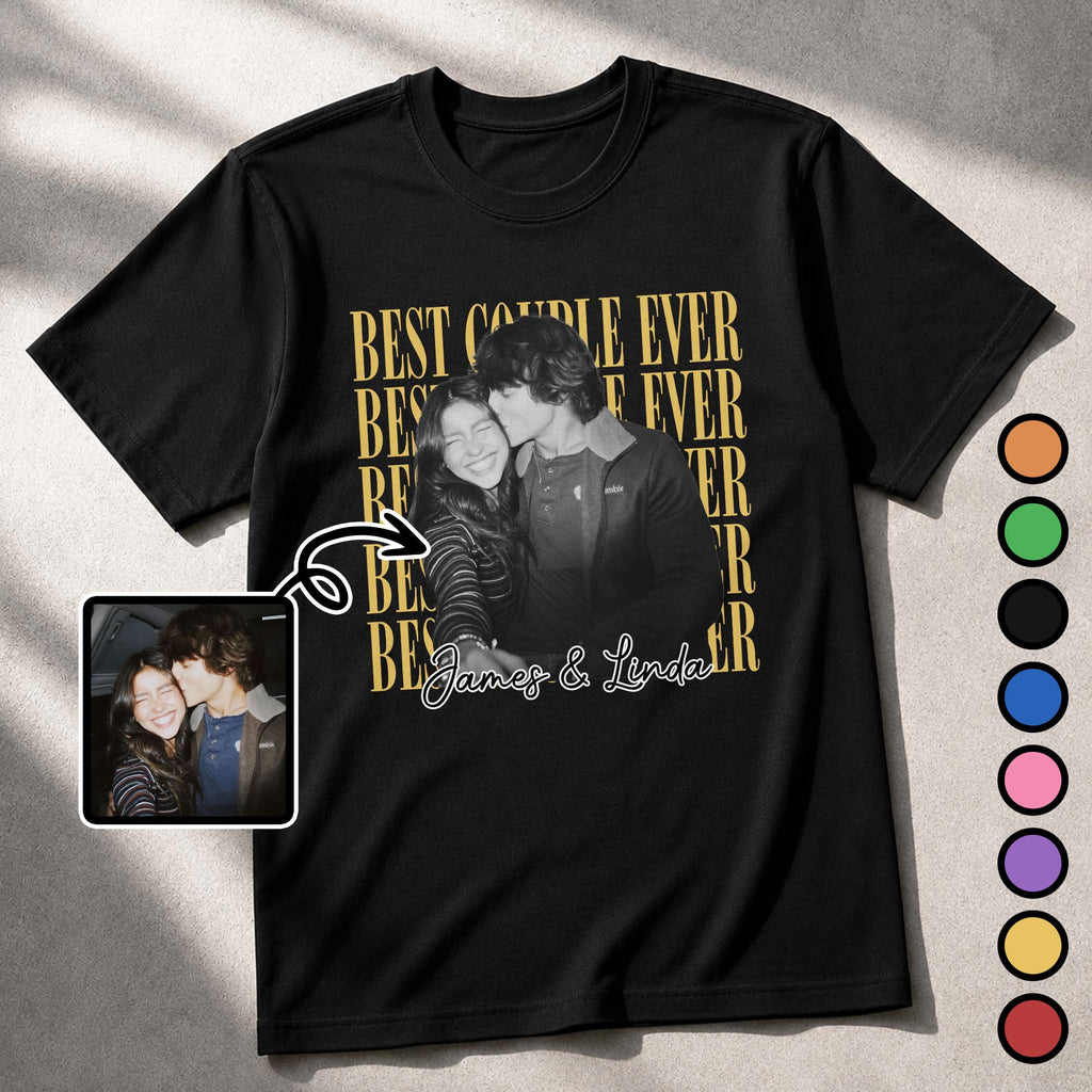 Personalized Couple Photo Upload Shirt Custom Names Gift Shirt GradoCreations