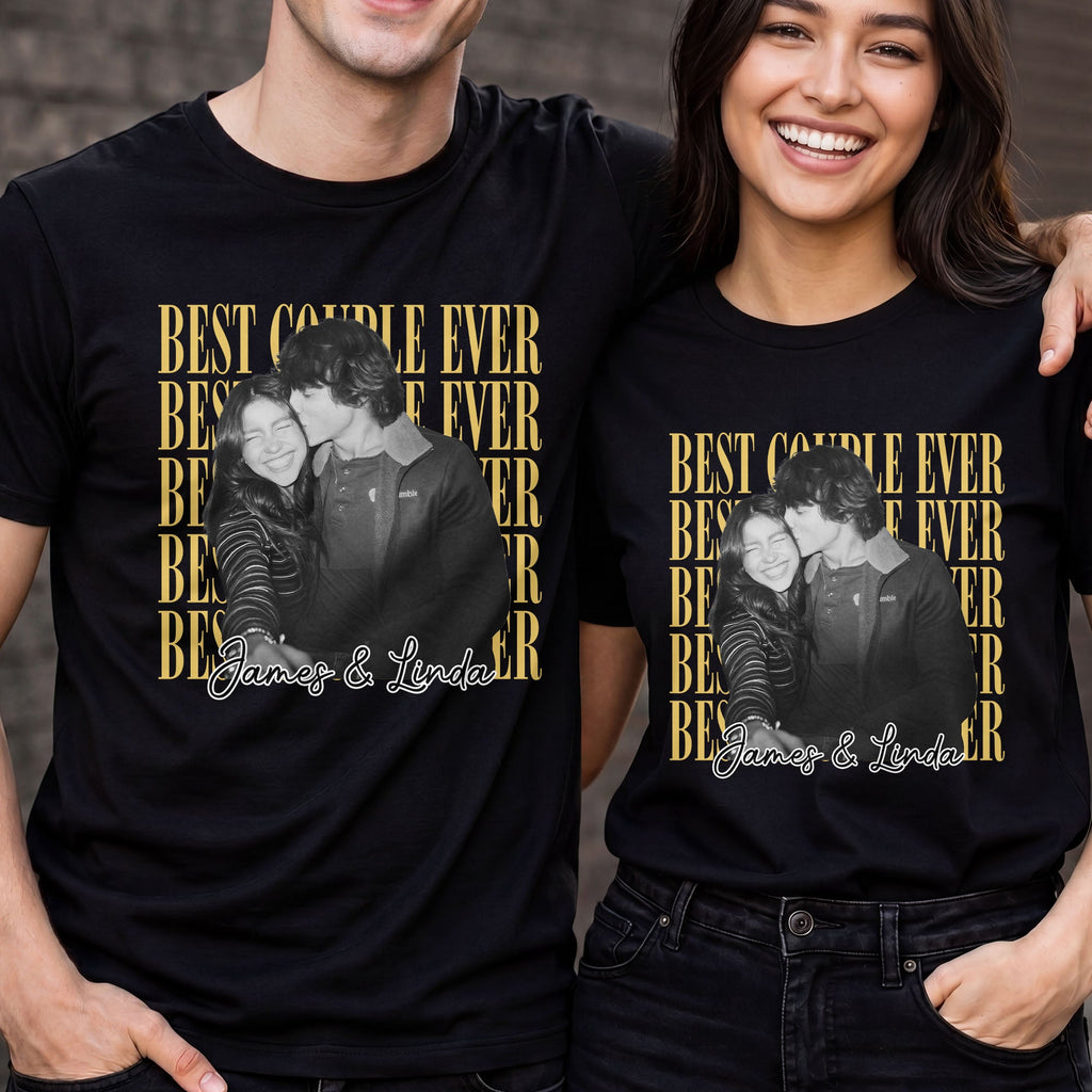 Personalized Couple Photo Upload Shirt Custom Names Gift Shirt GradoCreations