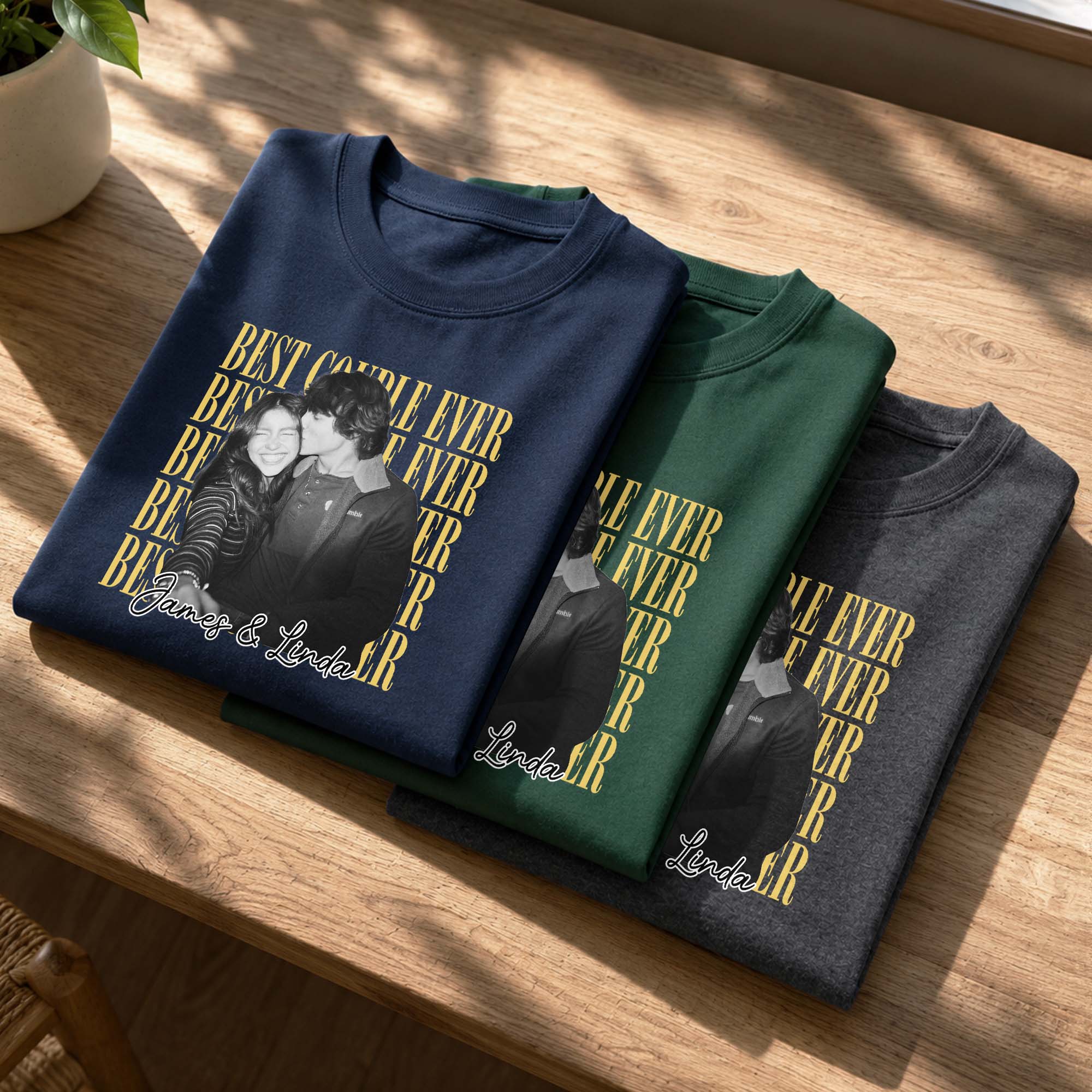 Personalized Couple Photo Upload Shirt Custom Names Gift Shirt GradoCreations