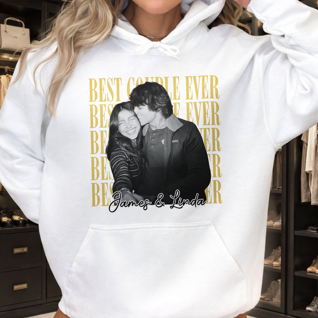 Personalized Couple Photo T-shirt & Hoodie Custom Name Gift Shirt GradoCreations