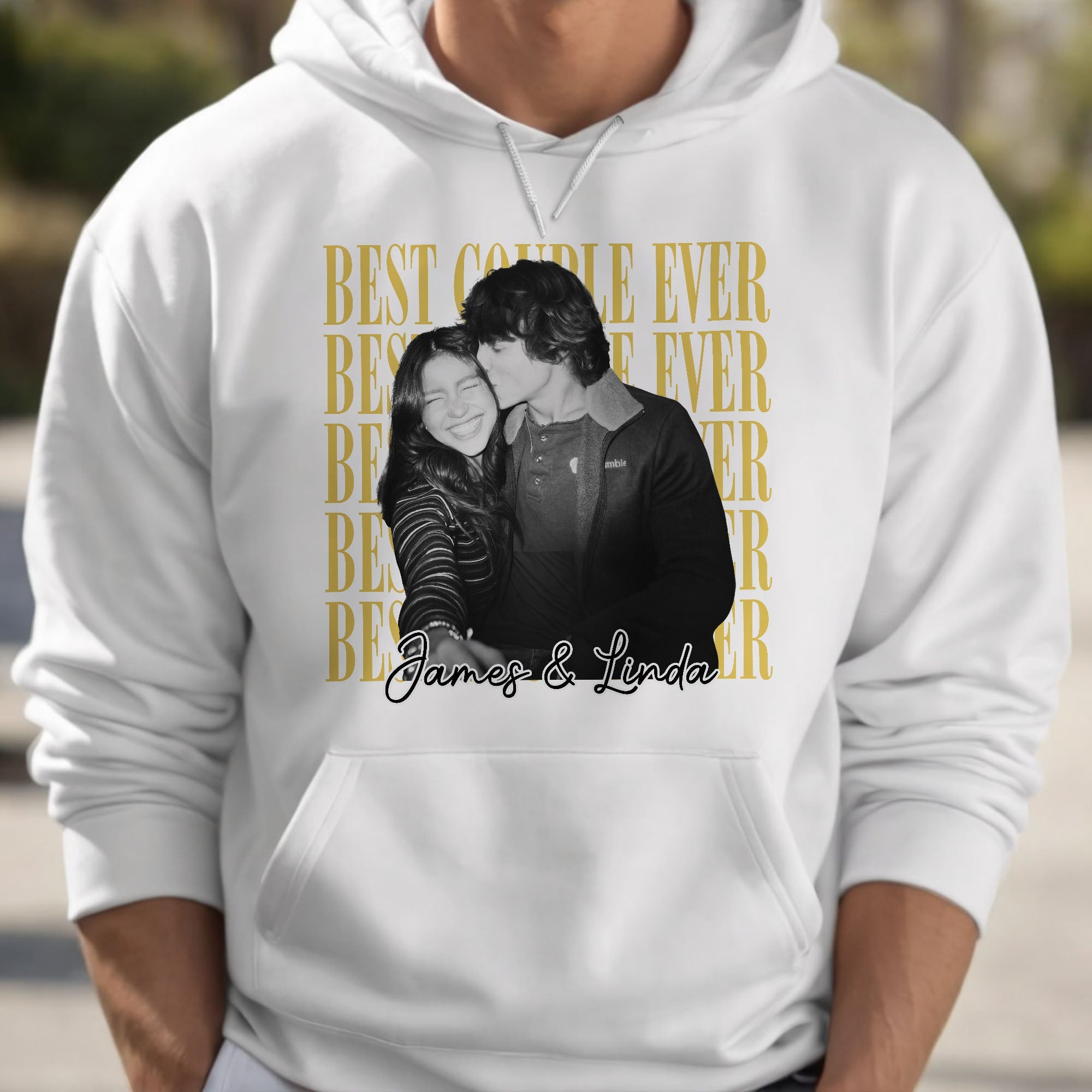 Personalized Couple Photo T-shirt & Hoodie Custom Name Gift Shirt GradoCreations