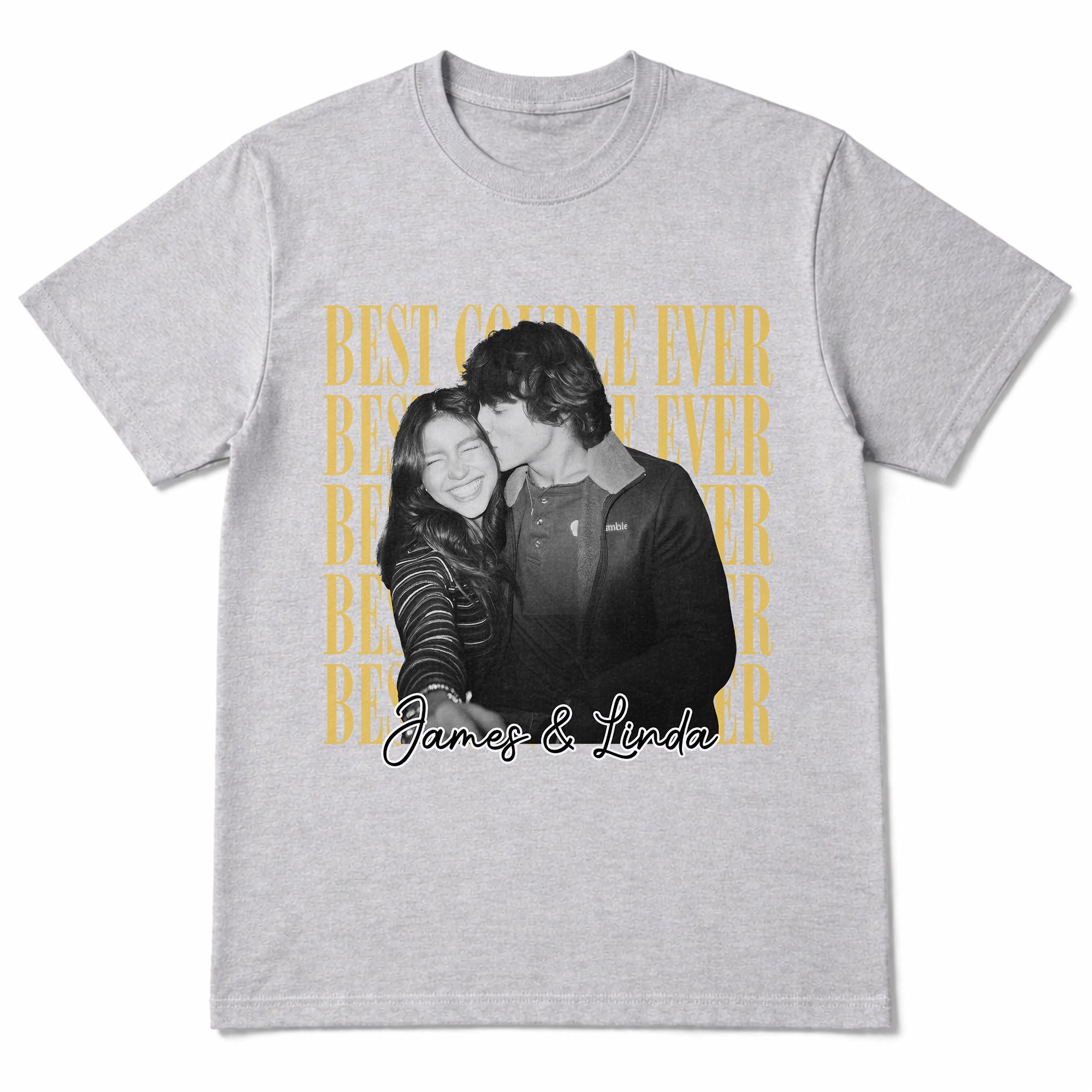 Personalized Couple Photo T-shirt & Hoodie Custom Name Gift Shirt GradoCreations