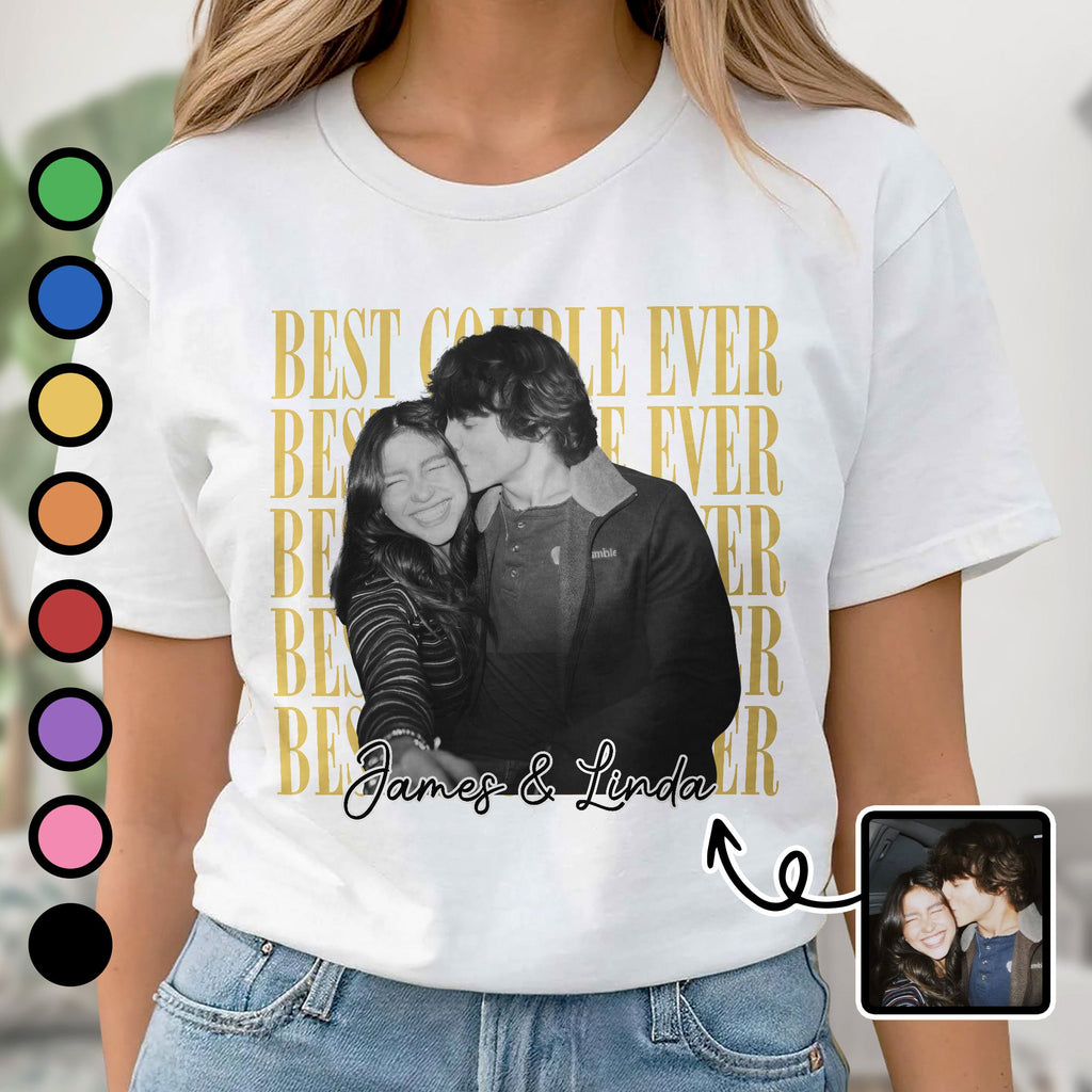 Personalized Couple Photo T-shirt & Hoodie Custom Name Gift Shirt GradoCreations