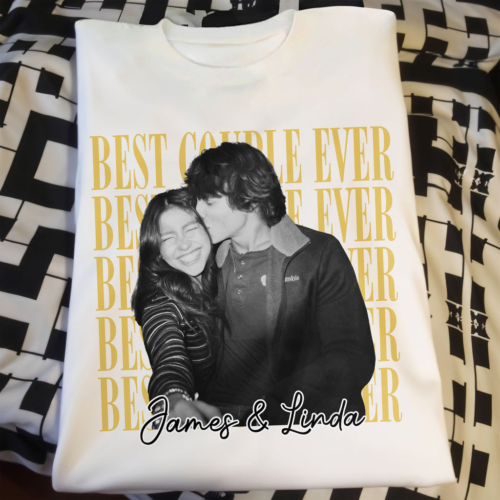 Personalized Couple Photo T-shirt & Hoodie Custom Name Gift Shirt GradoCreations
