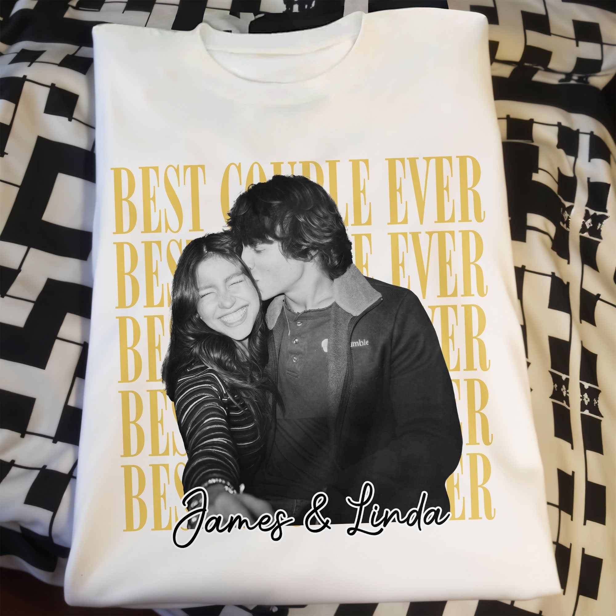Personalized Couple Photo T-shirt & Hoodie Custom Name Gift Shirt GradoCreations