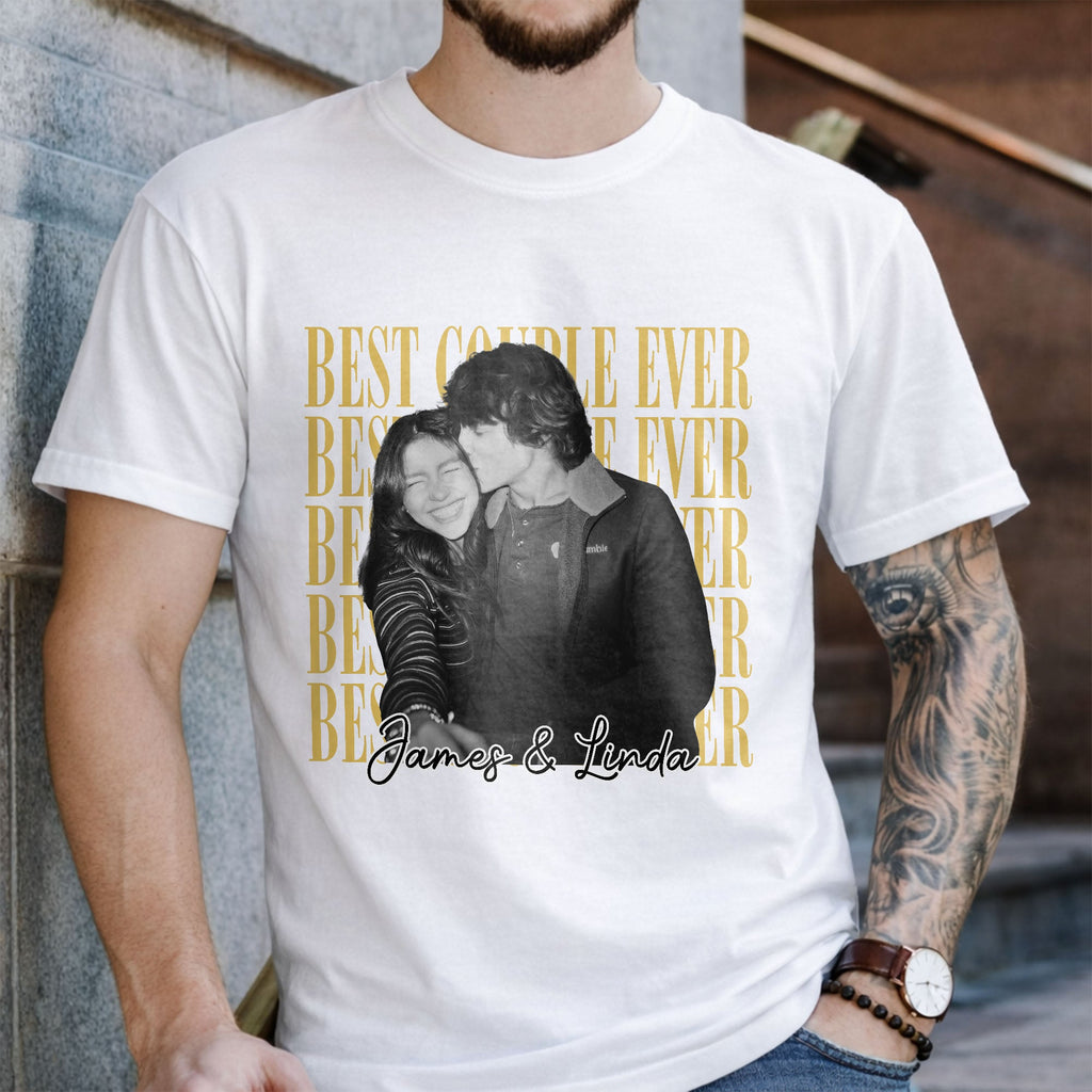 Personalized Couple Photo T-shirt & Hoodie Custom Name Gift Shirt GradoCreations
