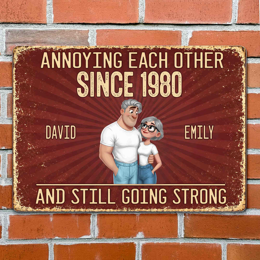 Personalized Metal Sign Custom Couple Art for Anniversary Gift