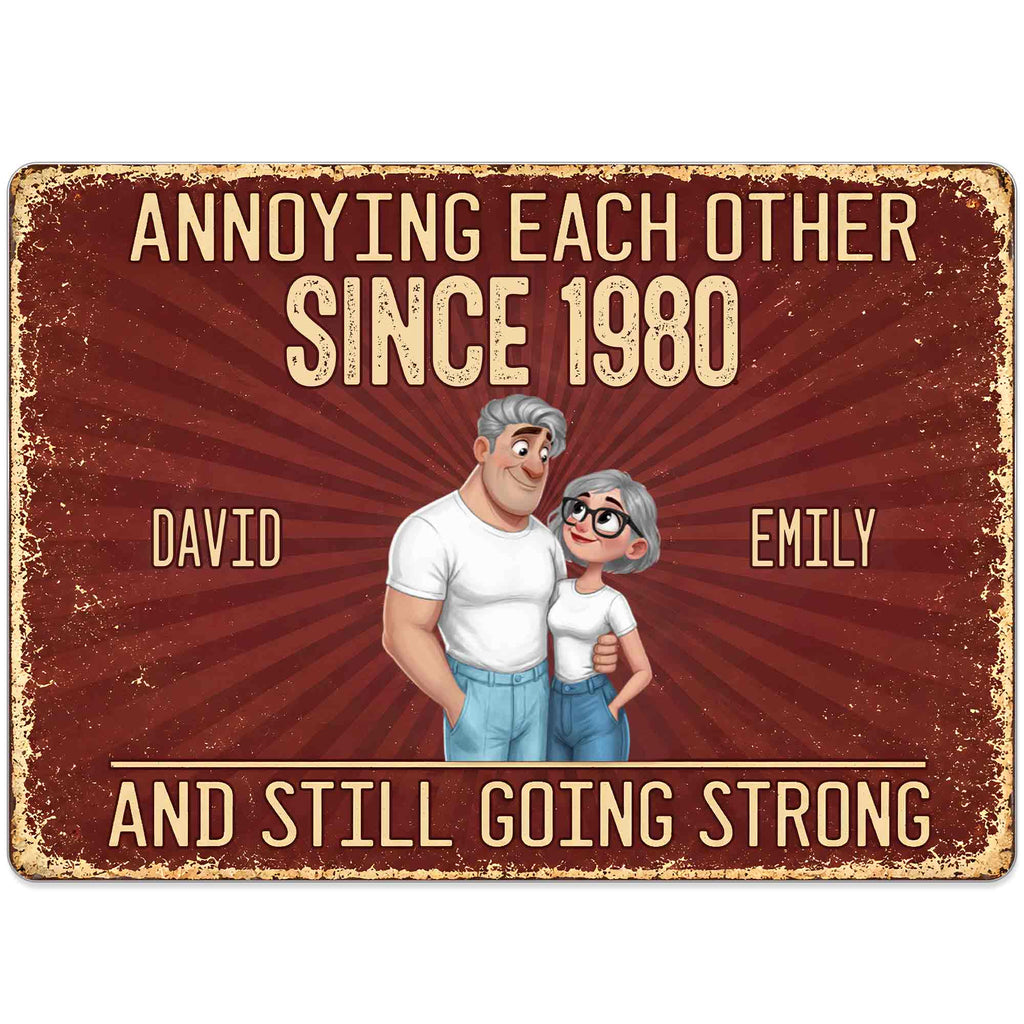 Personalized Metal Sign Custom Couple Art for Anniversary Gift