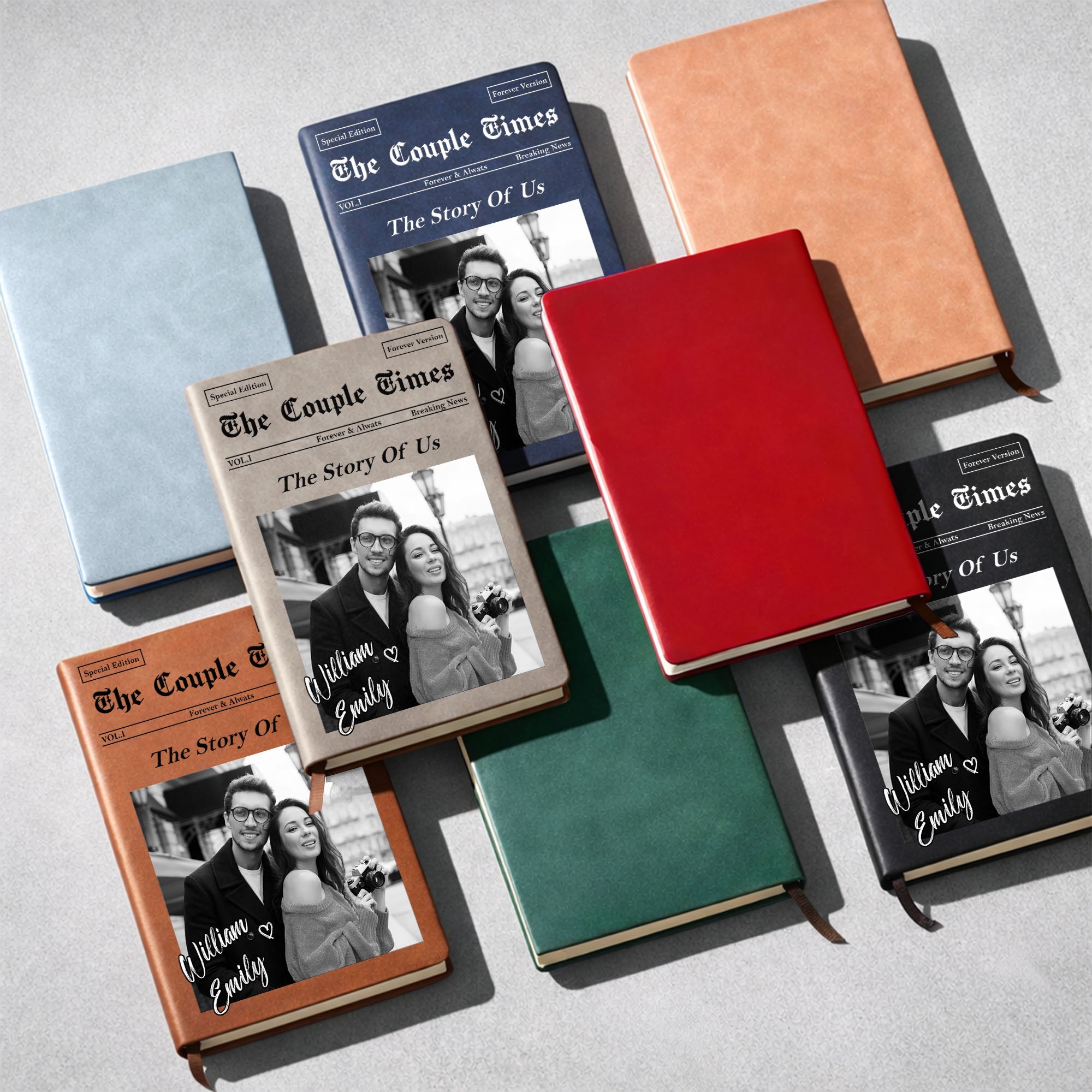 Personalized Leather Journal Custom Name Gift for Couples