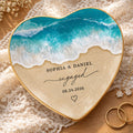 Personalized Heart Shape Jewelry Dish Custom Name Gift for Engagement