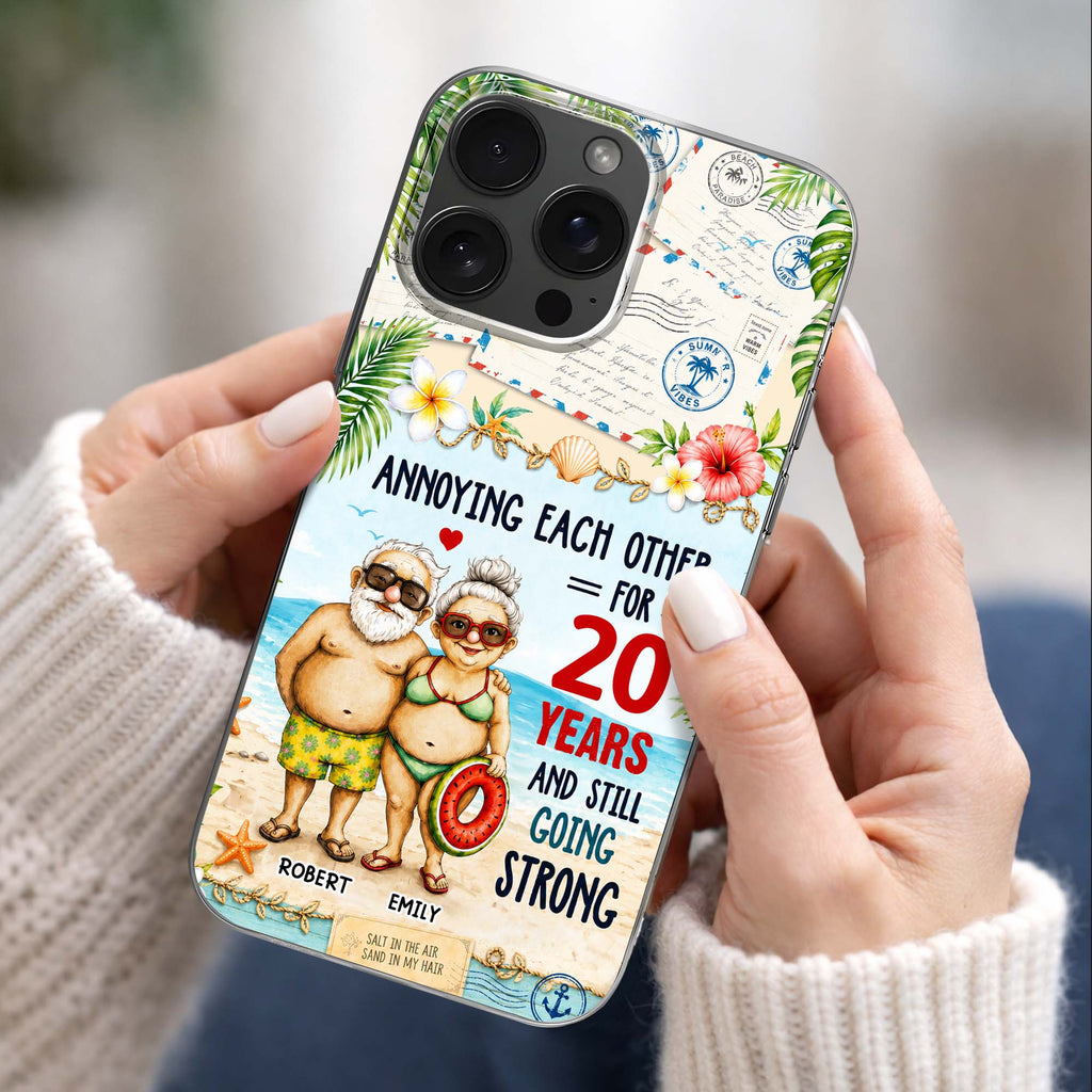 Personalized Clear Phone Case Custom Name Gift for Couple