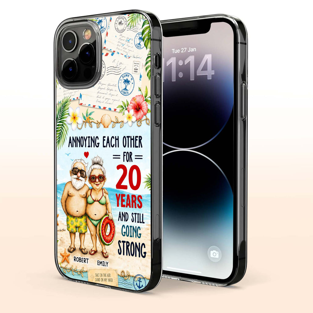 Personalized Clear Phone Case Custom Name Gift for Couple