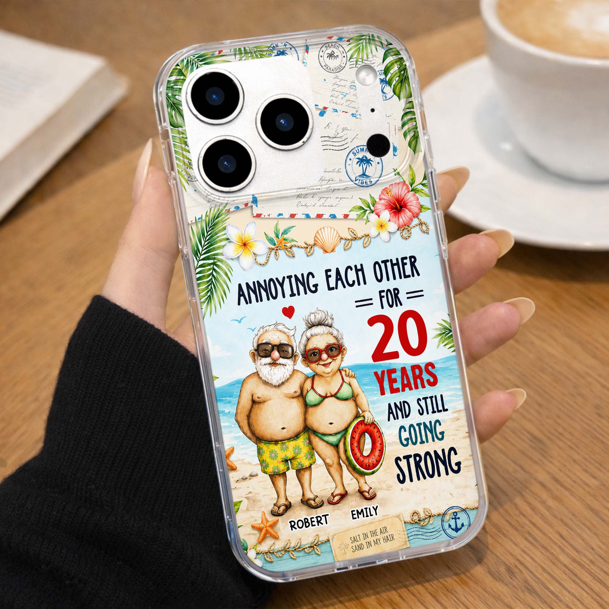 Personalized Clear Phone Case Custom Name Gift for Couple