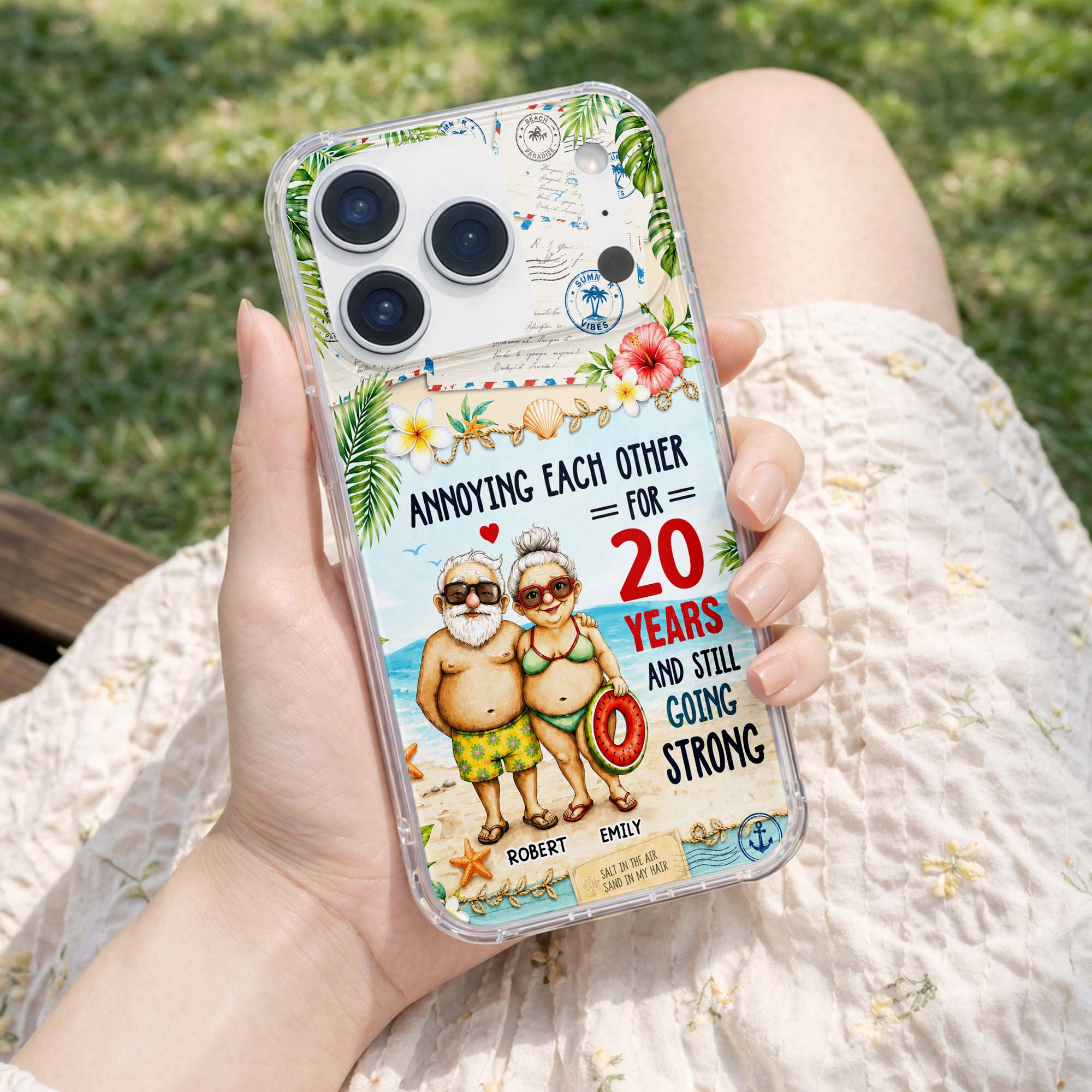 Personalized Clear Phone Case Custom Name Gift for Couple