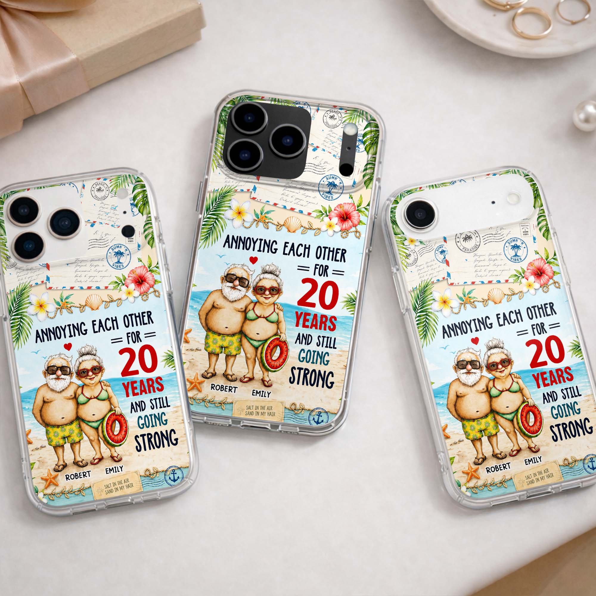 Personalized Clear Phone Case Custom Name Gift for Couple