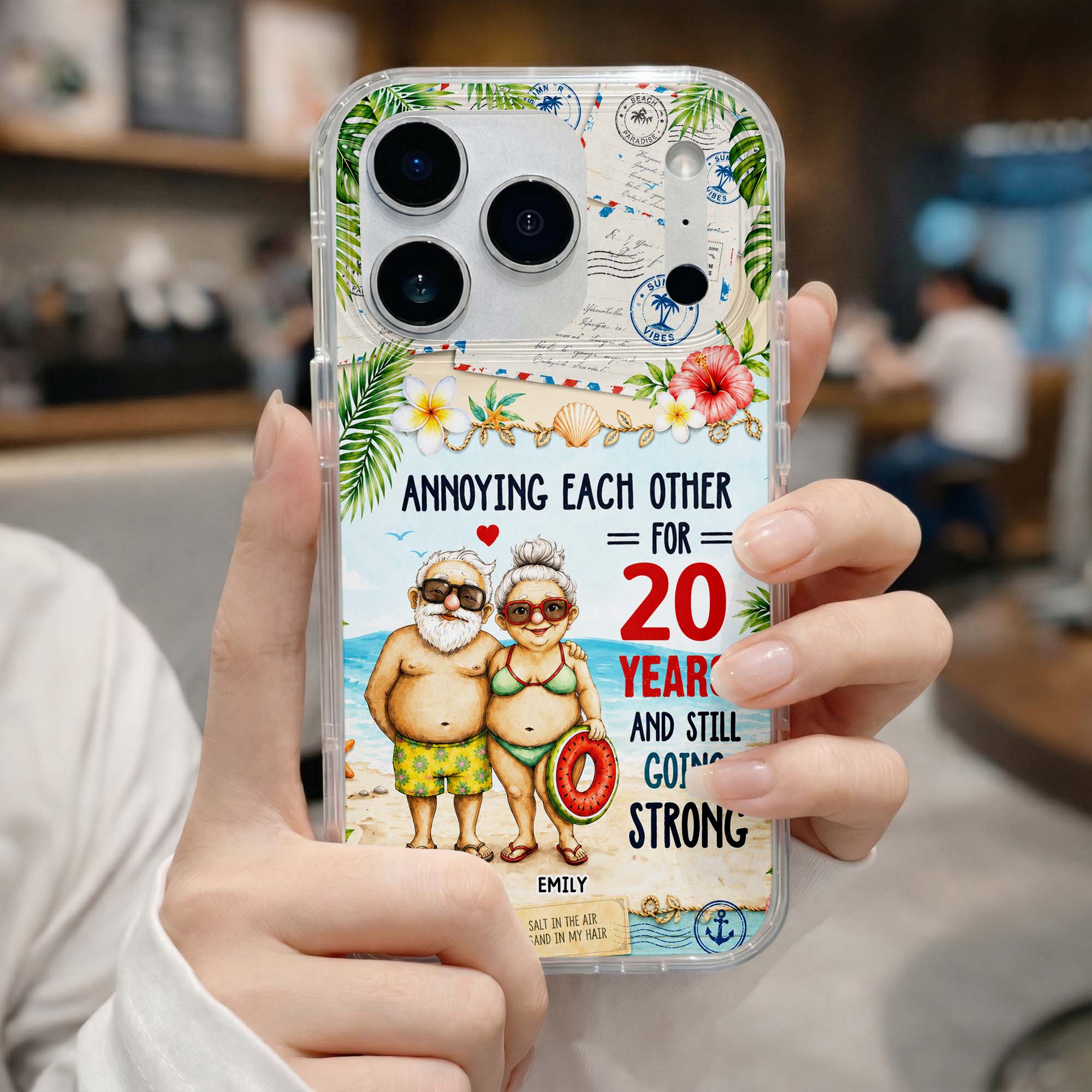 Personalized Clear Phone Case Custom Name Gift for Couple