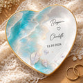 Personalized Heart Jewelry Dish Custom Name Ring Holder Gift for Couples