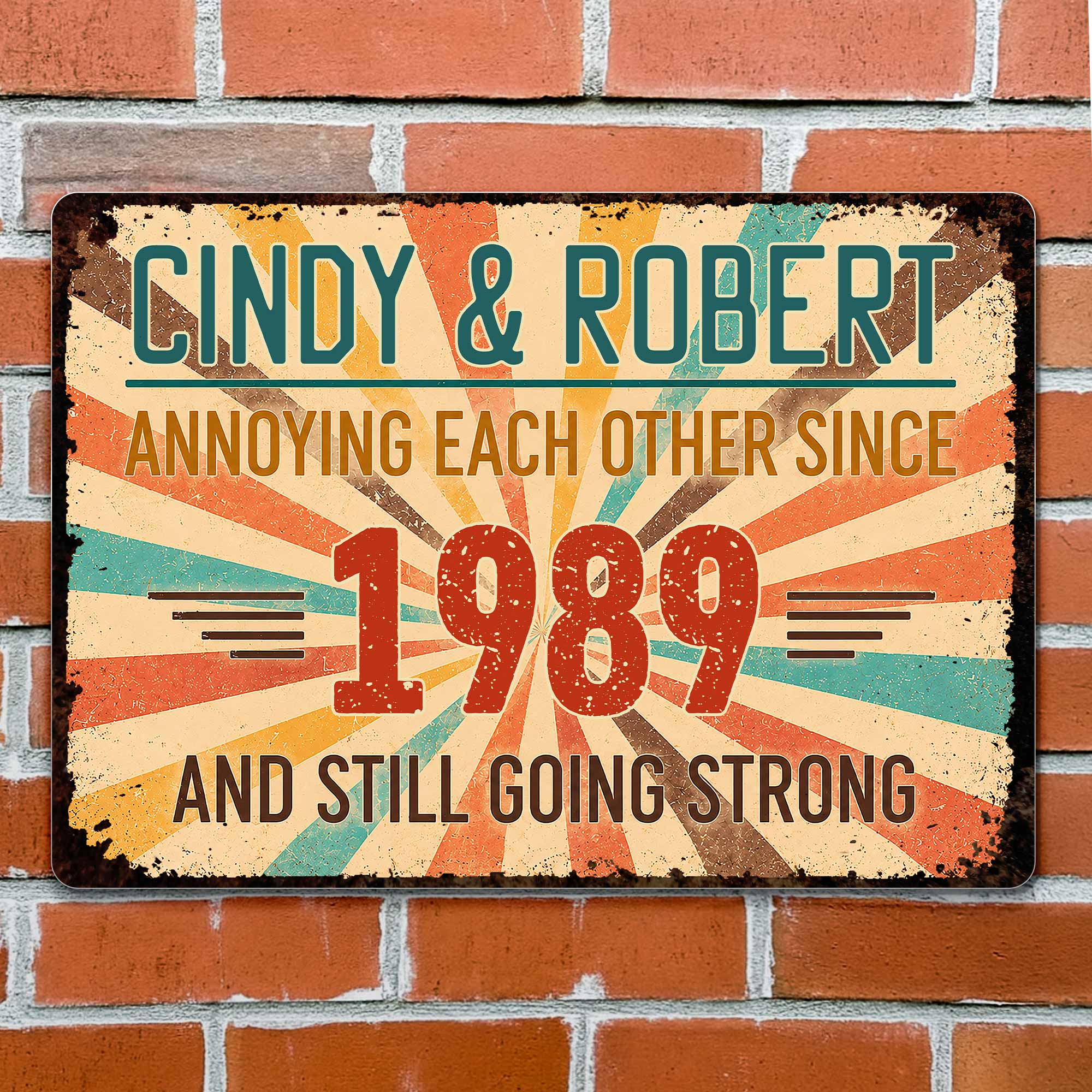 Personalized Metal Sign Custom Name Gift for Couples Anniversary