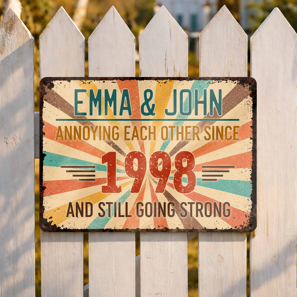 Personalized Metal Sign Custom Name Gift for Couples Anniversary