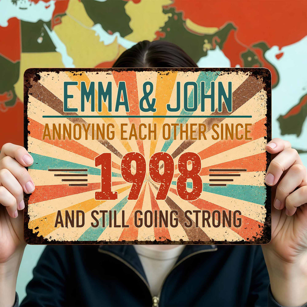 Personalized Metal Sign Custom Name Gift for Couples Anniversary