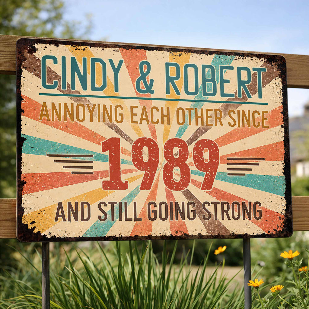 Personalized Metal Sign Custom Name Gift for Couples Anniversary