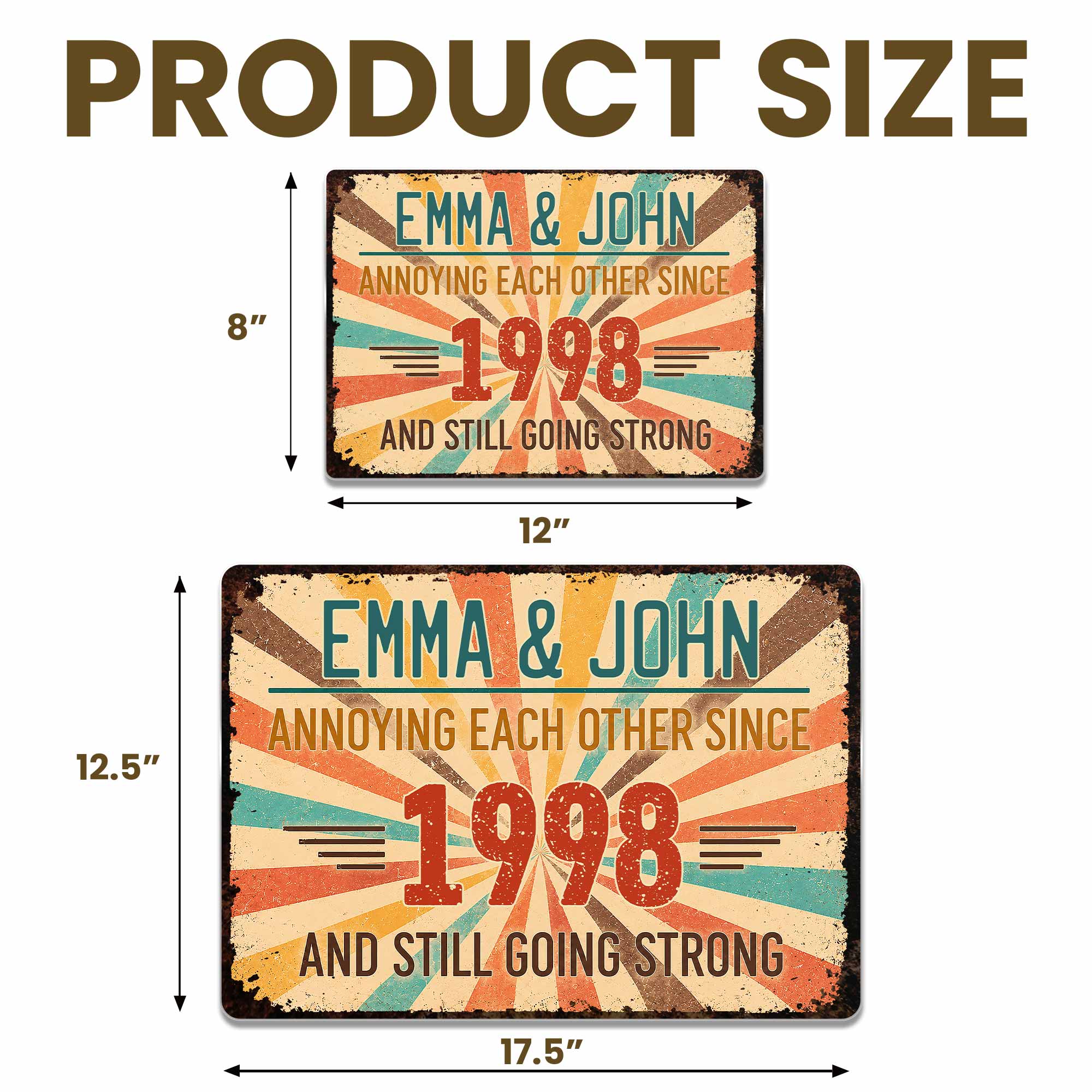 Personalized Metal Sign Custom Name Gift for Couples Anniversary